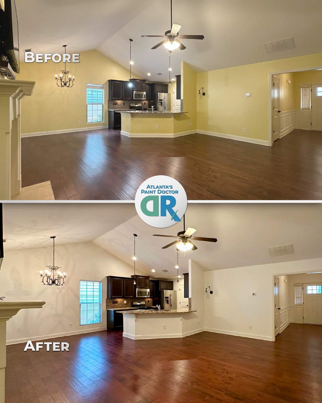 From Outdated Yellow to Timeless White by Atlanta's Paint Doctor