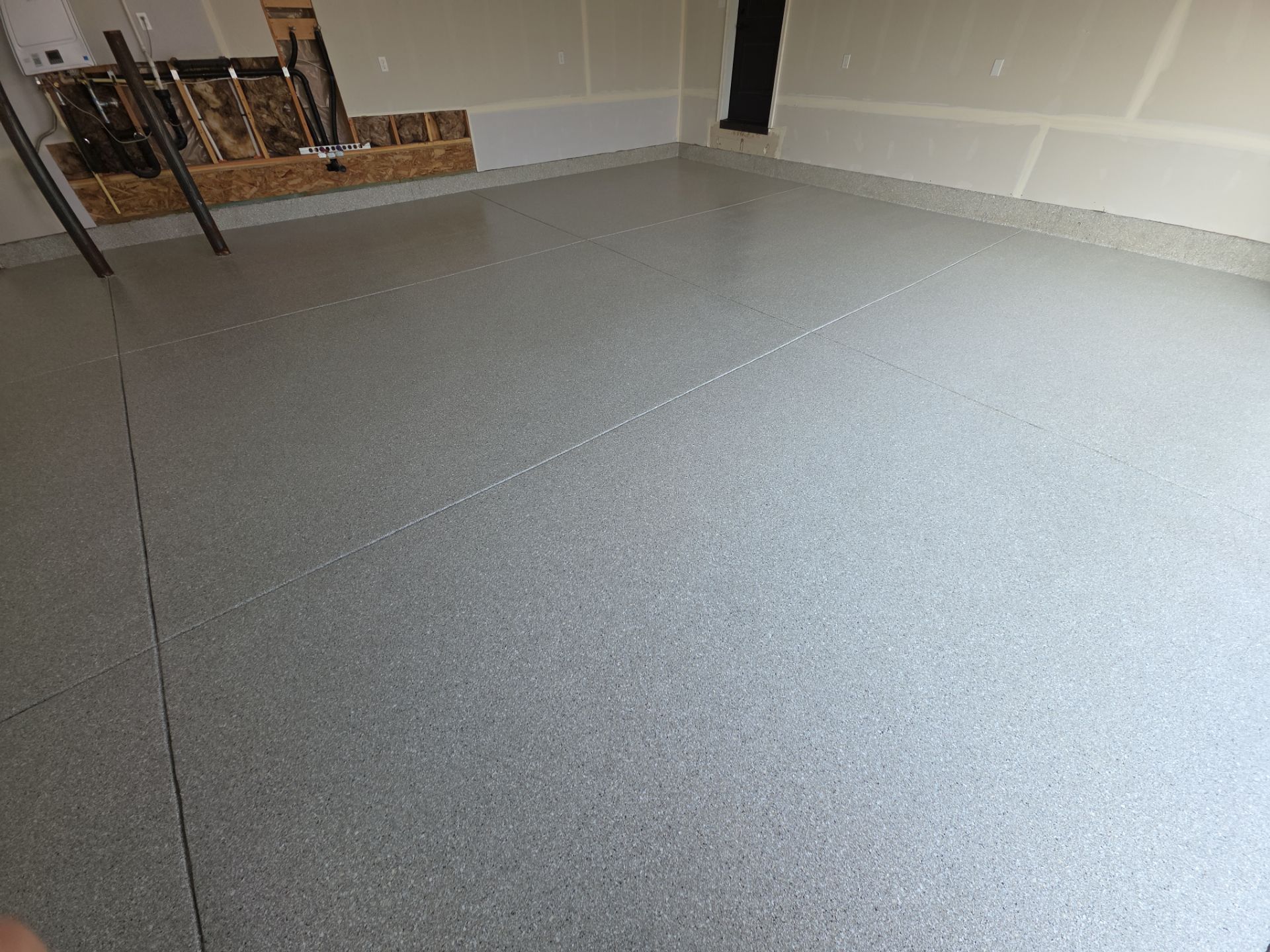 Garage Transformation using Limestone Hybrid by Croc Coatings, LLC