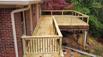Pressure-Treated Wood Deck Replacement and Garden Bridge in Atlanta