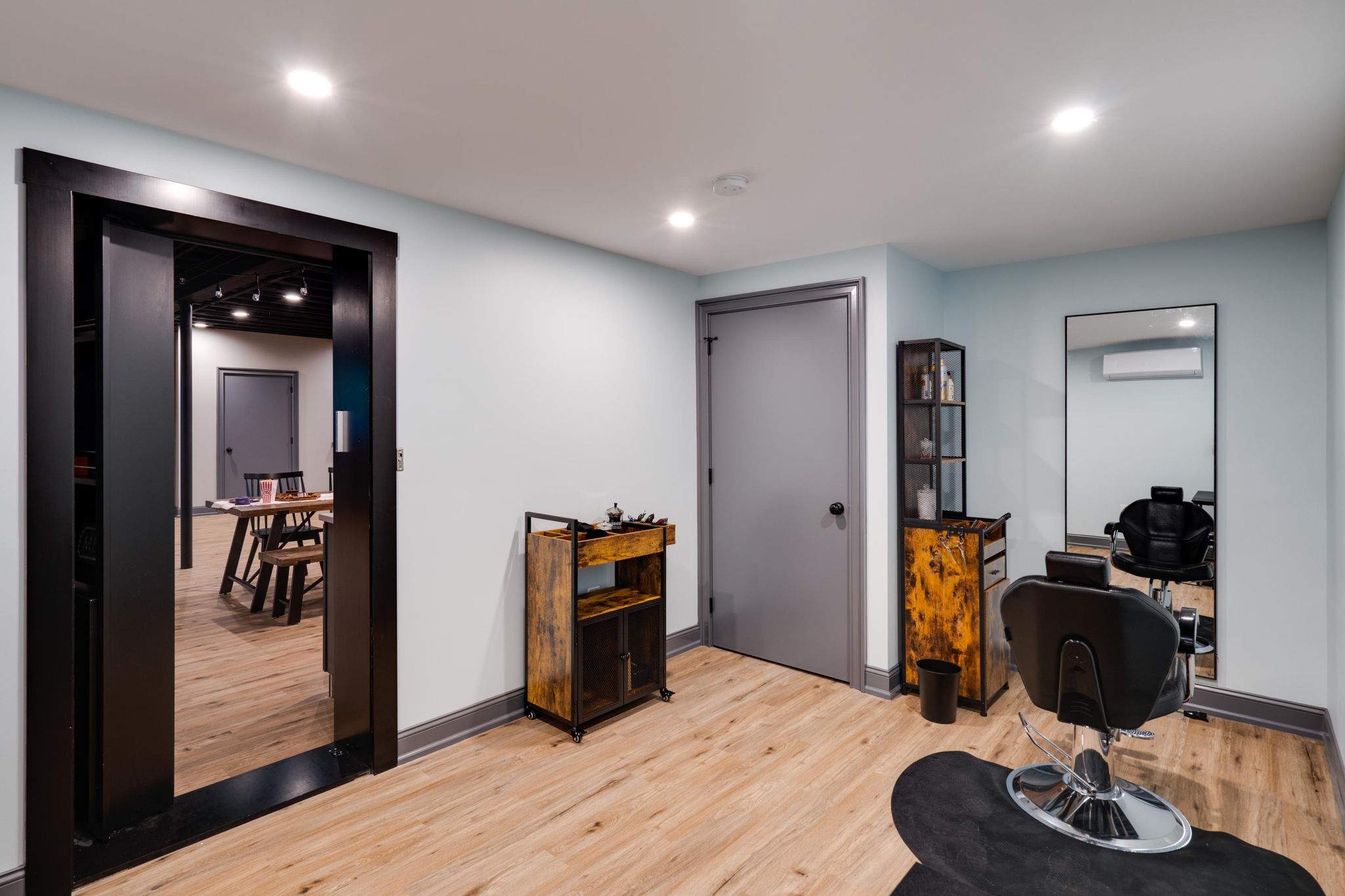 Basement Remodel using Open Ceiling at the Murphy's by MCL Carpentry and Construction