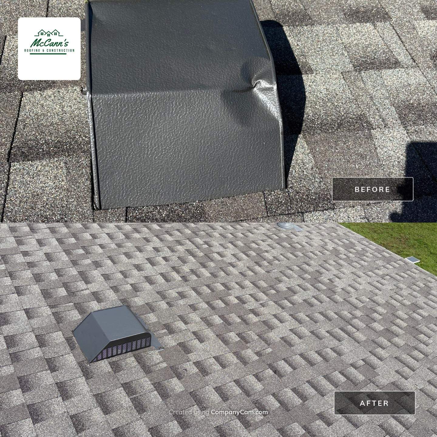 full roof & box vent replacement in Oklahoma City by McCann's Roofing and Construction