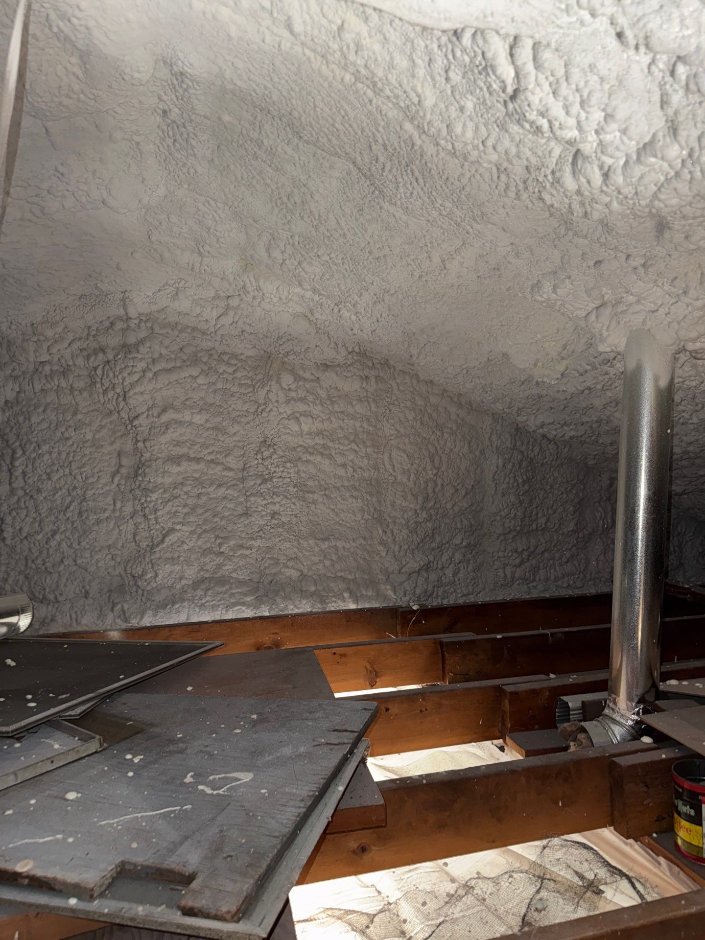 Attic Insulation using open cell spray foam by NYS Foam & Energy