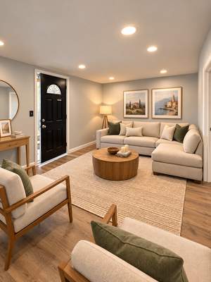 Finished Basement Remodel with LVP Flooring, Recessed Lighting & Modern Finishes