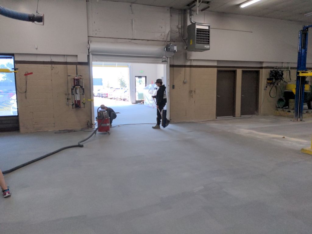 Commercial Floor Transformation using Penntek Shop Floor System by Croc Coatings, LLC