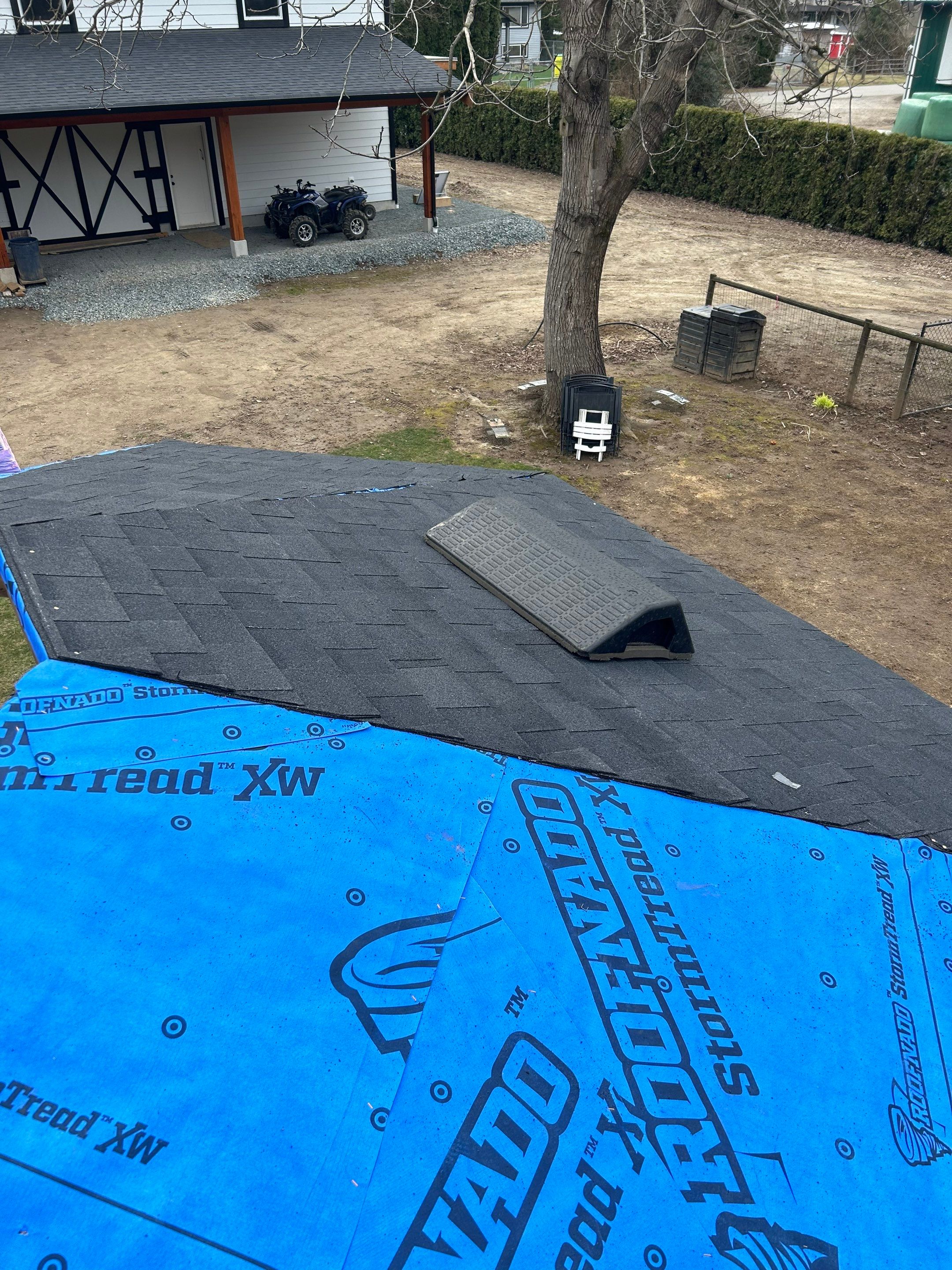 Residential Roofing Installation using OC Oakridge shingles for Gazebo by Top Notch Roofing Inc