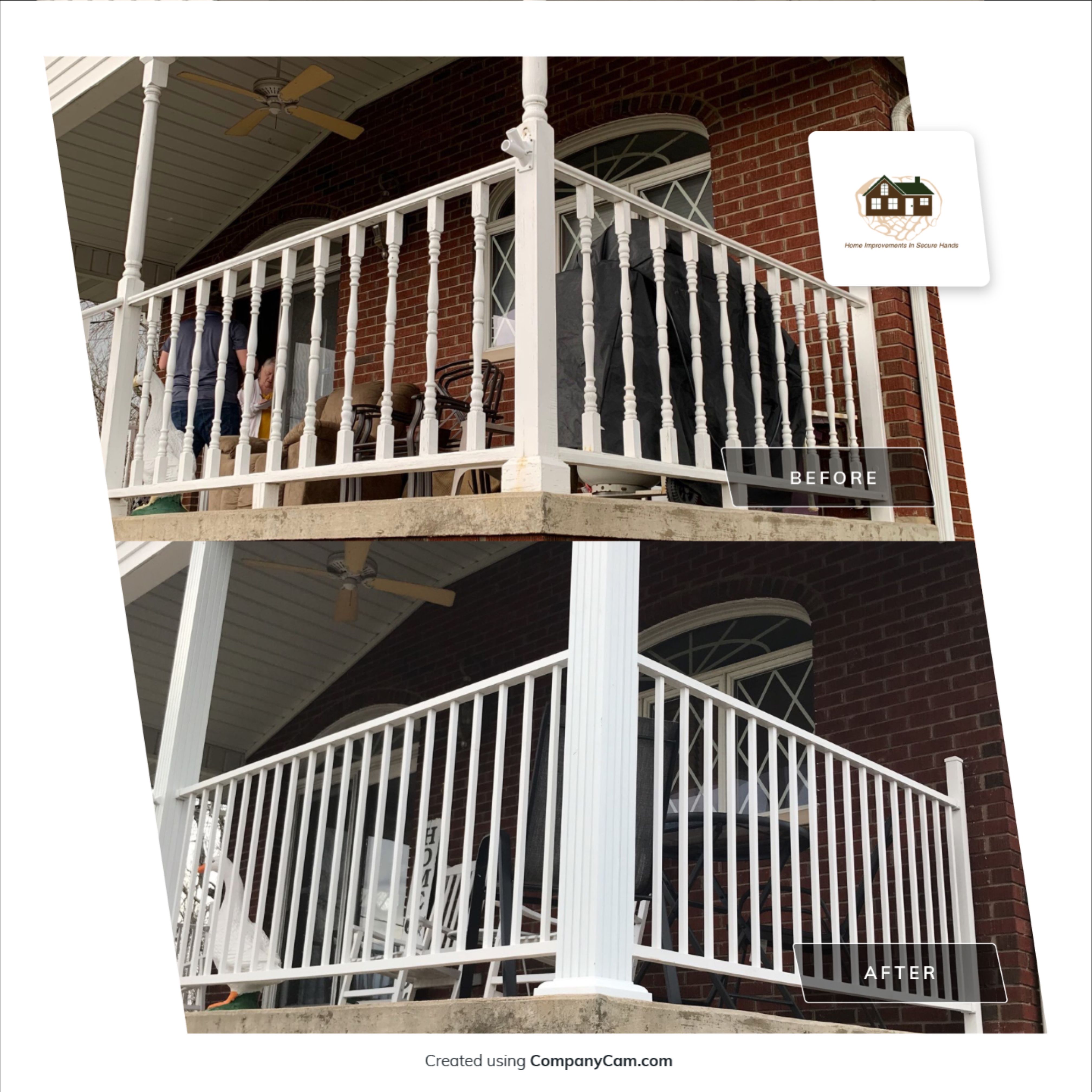 Porch Update using Westbury Aluminum Railing by Secure Construction Company Inc