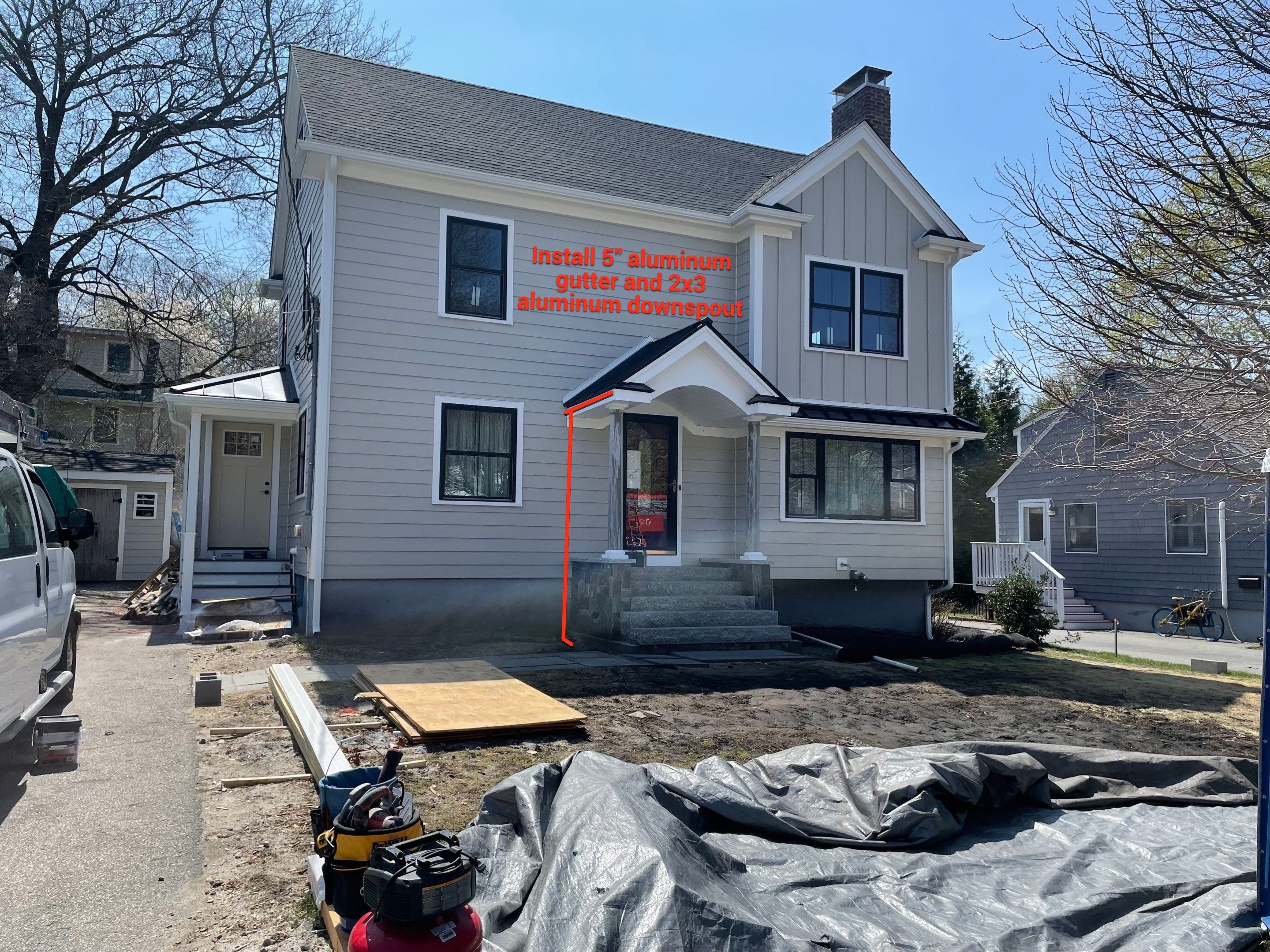 Gutter Installation using 5" K-Style Aluminum Gutter in Lexington, MA by Gutter Pro Enterprises