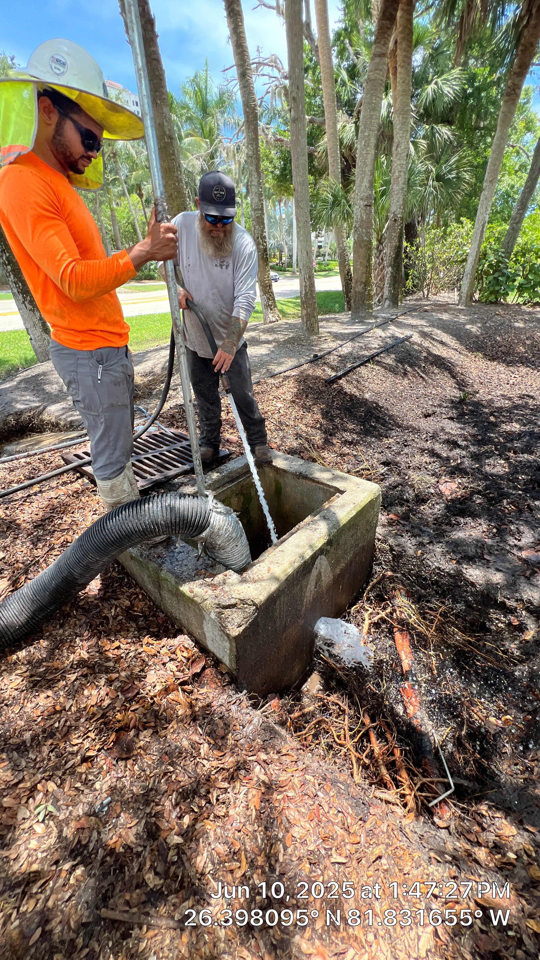 Pelican Landing Beach Parking Lot Stormwater System Maintenance by Don Mar, Inc. Storm Water Solutions