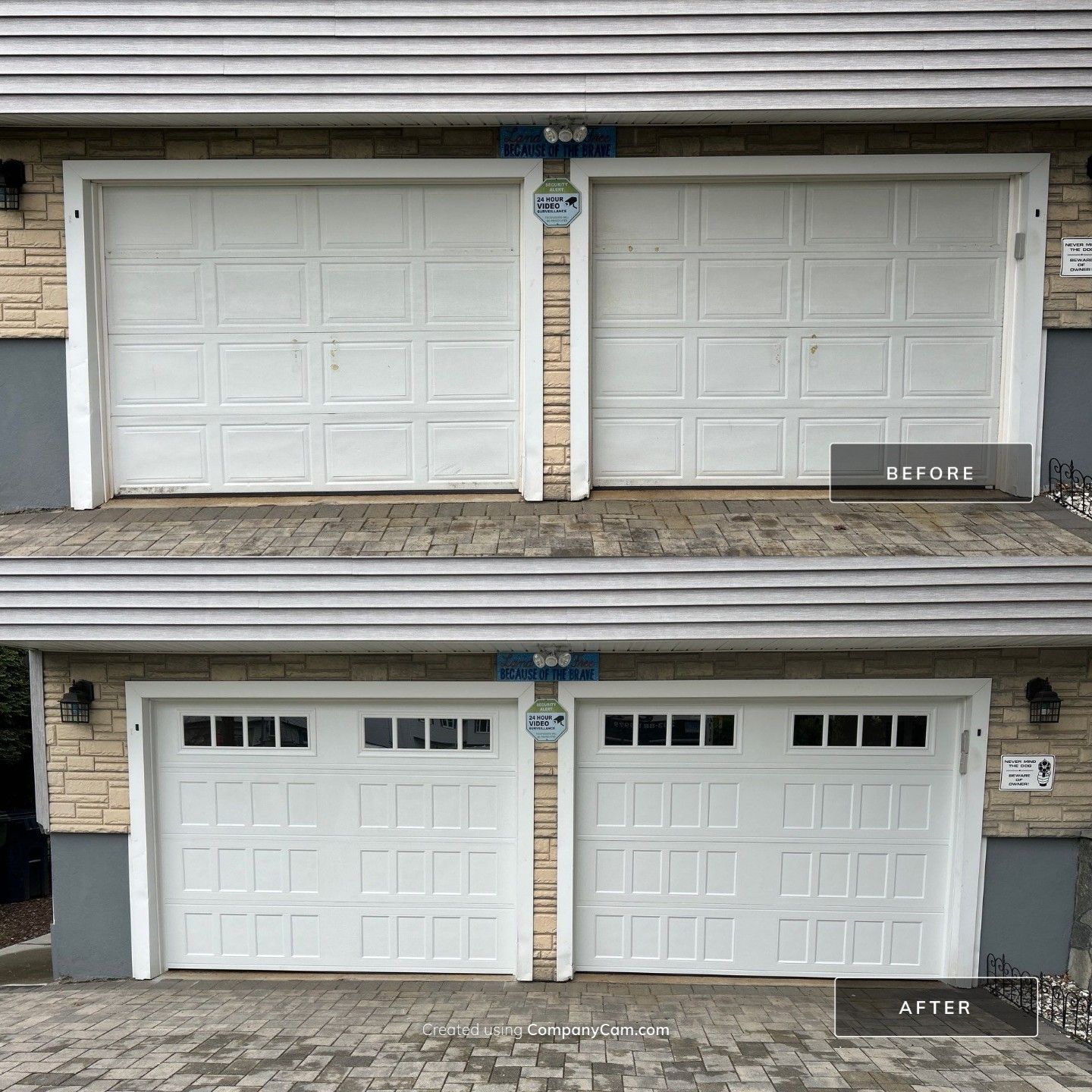 Garage Door Installation using Amarr Designer Choice door by DiGiorgi Roofing and Siding Inc