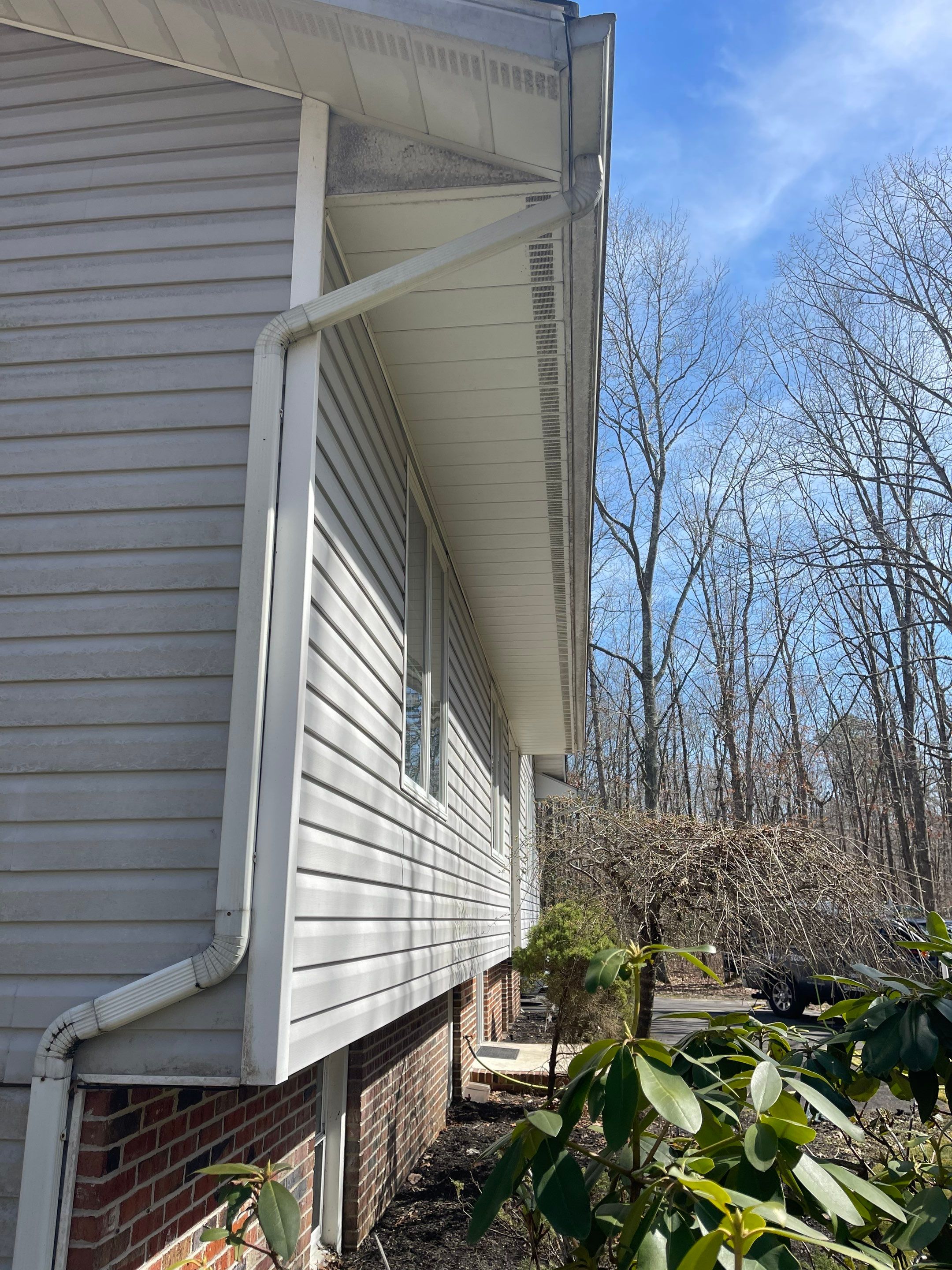 Pressure treated wood deck cleaned by SJ Exterior