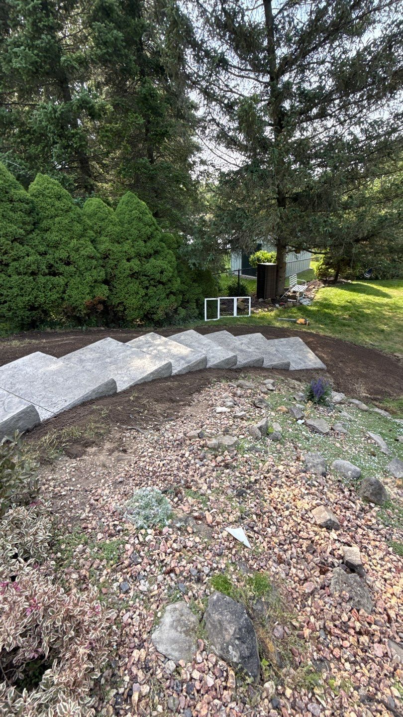 Stamped Oxford Slate Steps by NG Masonry & Construction LLC