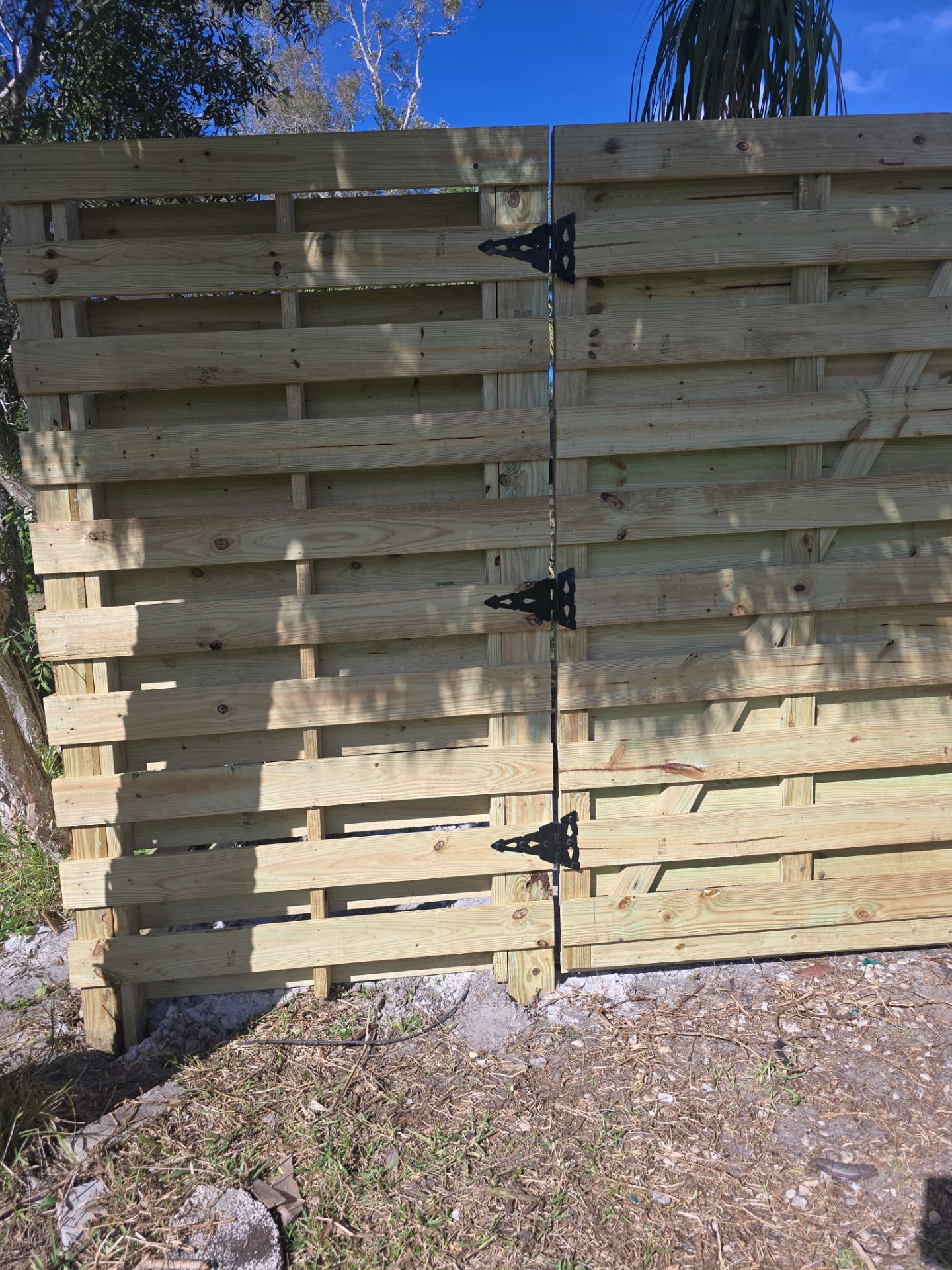 8'H Stained Shadowbox Wood in Nokomis by True Fence LLC