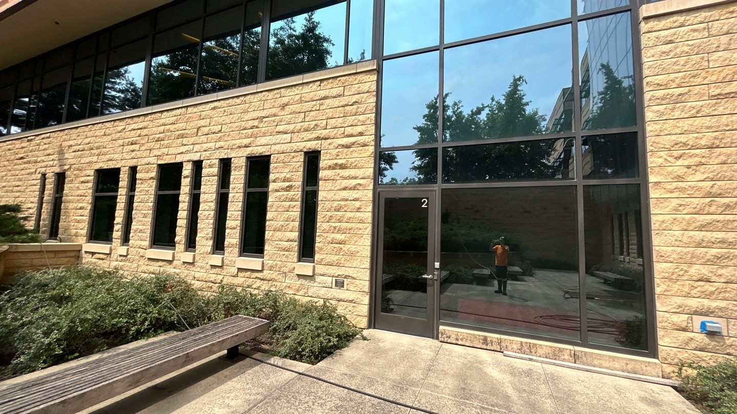natural stone using Algaecide, soft wash soap by Northern Power Washing LLC.
