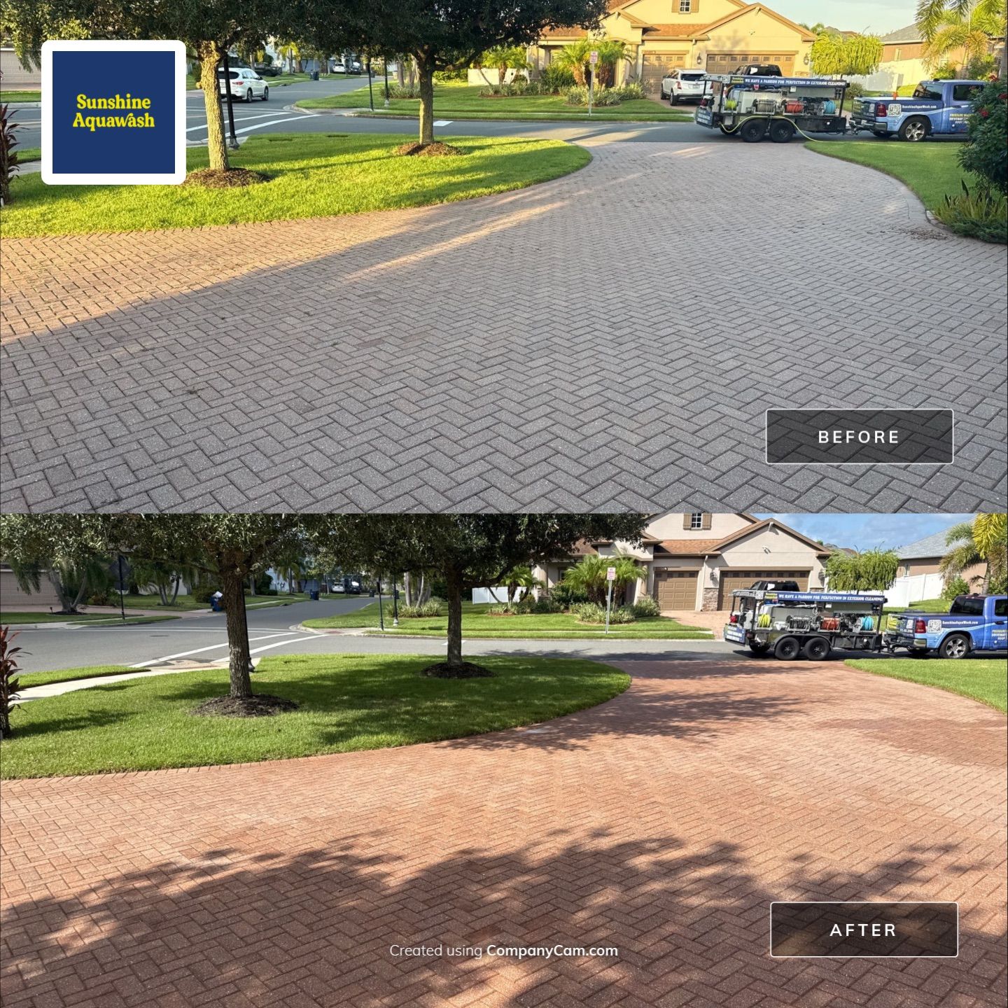 Paver Driveway & Sidewalk Cleaning – Oakleaf Hammock, Ellenton, FL by Sunshine AquaWash