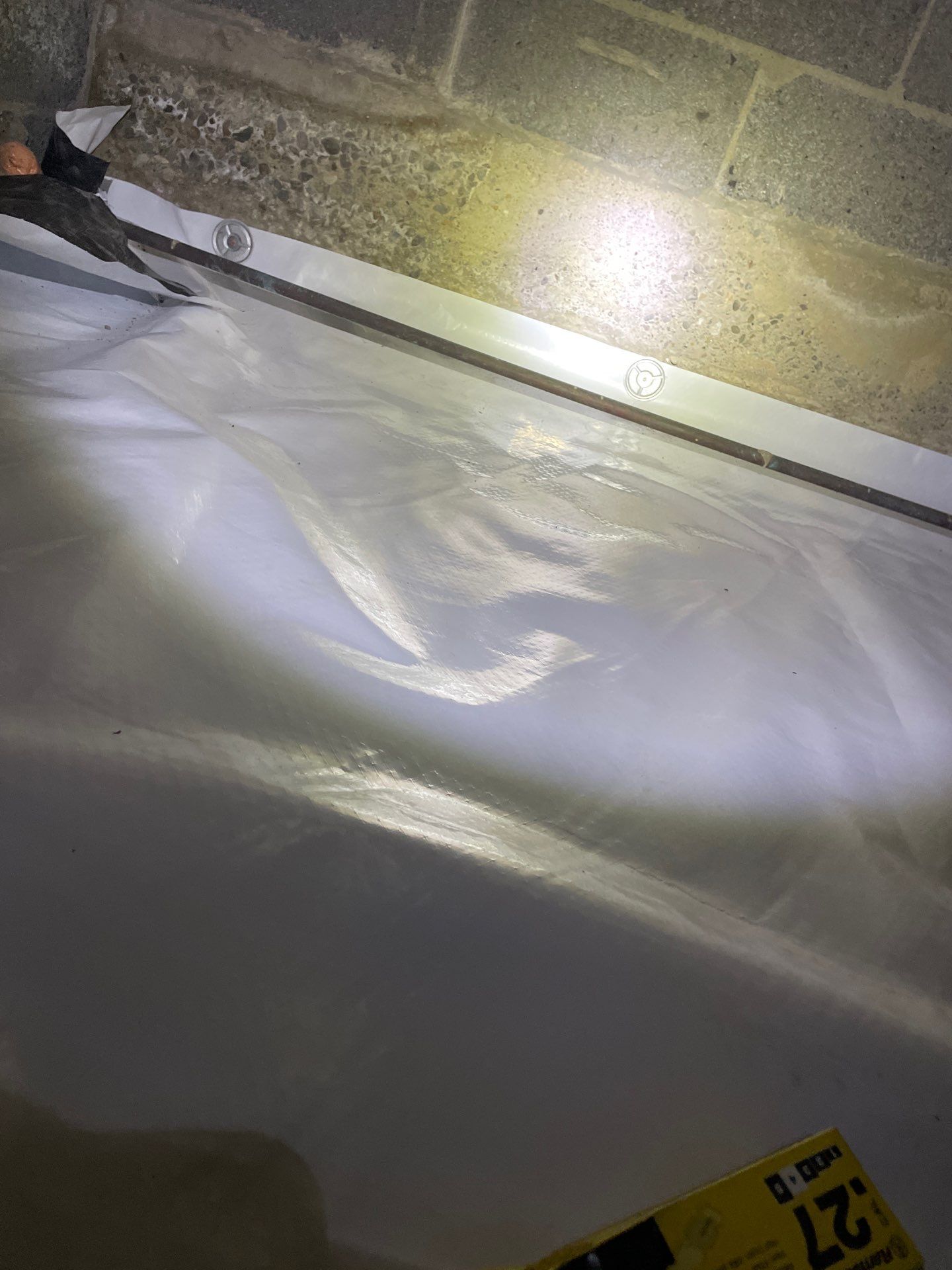 Basement Exterior Walls using Crawl Space Liner by NYS Foam & Energy