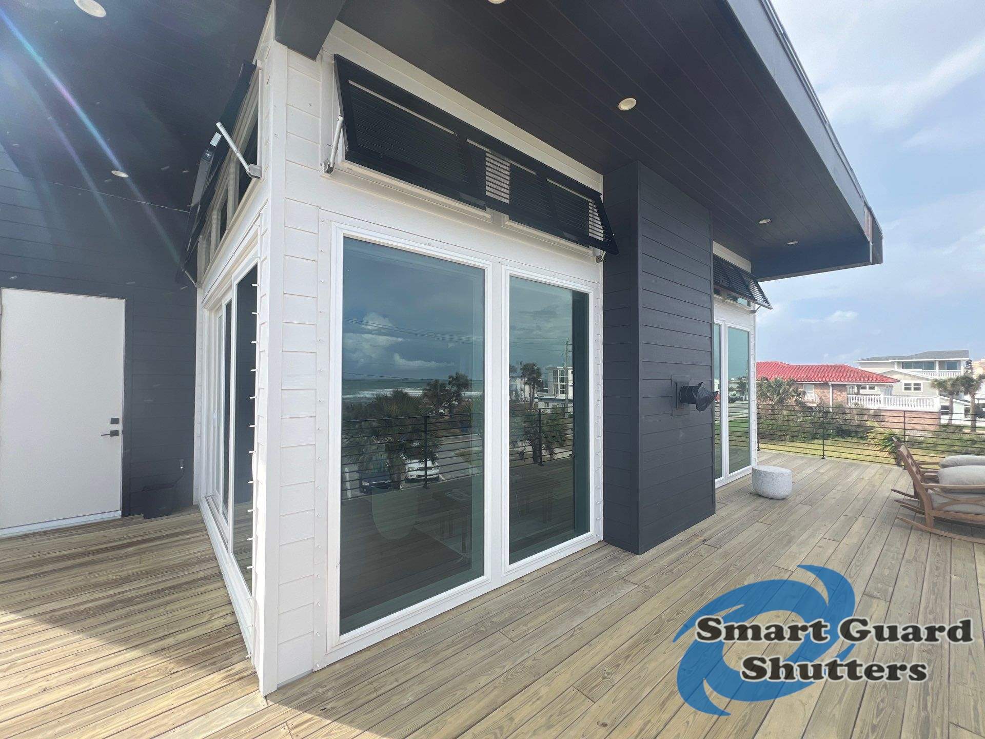  AstroGuard Hurricane Fabric & Impact Bahamas in Jet Black by Smart Guard Shutters