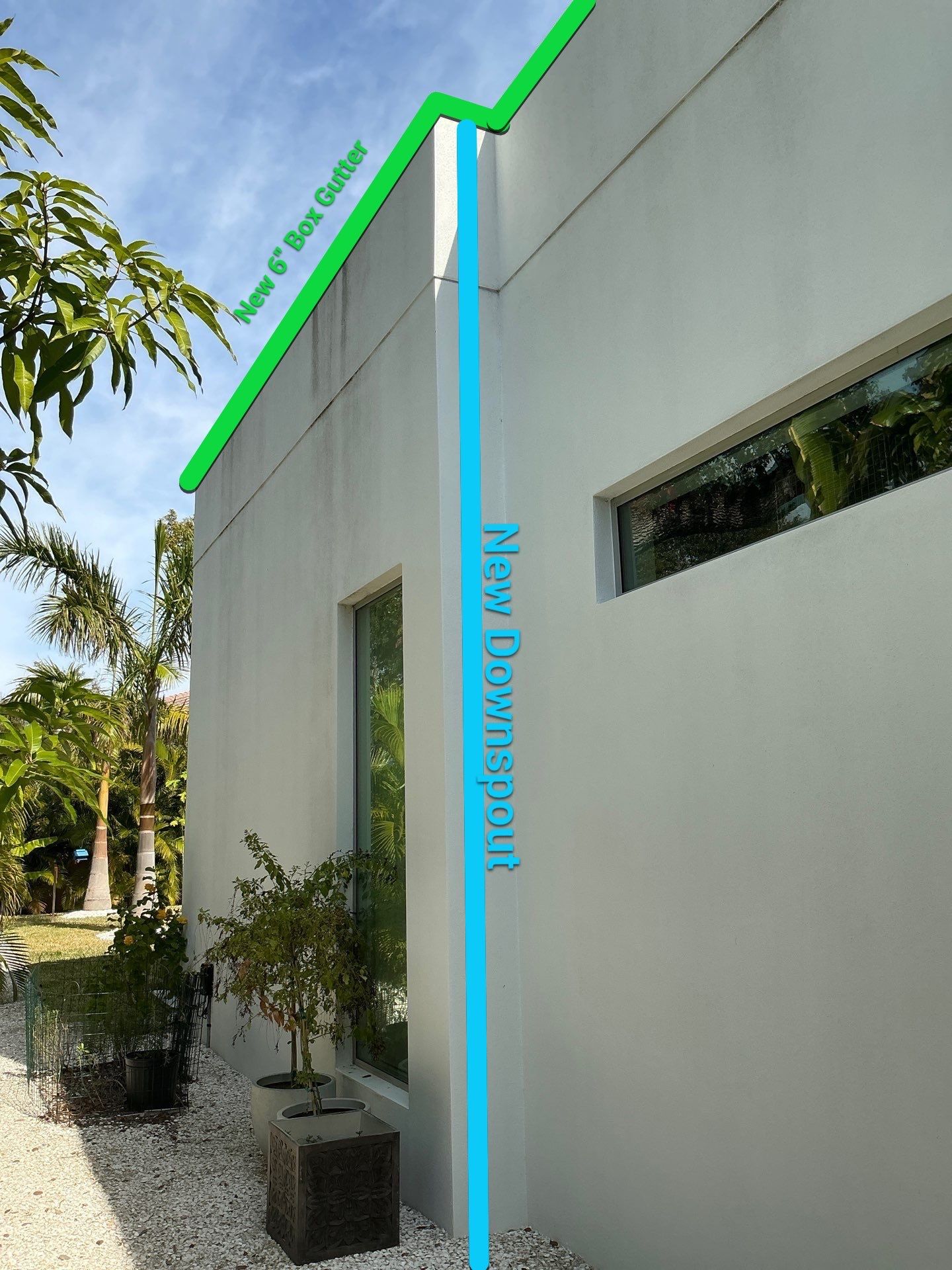 7 inch seamless gutters using smooth box gutters in Sarasota FL by Gutter Professors