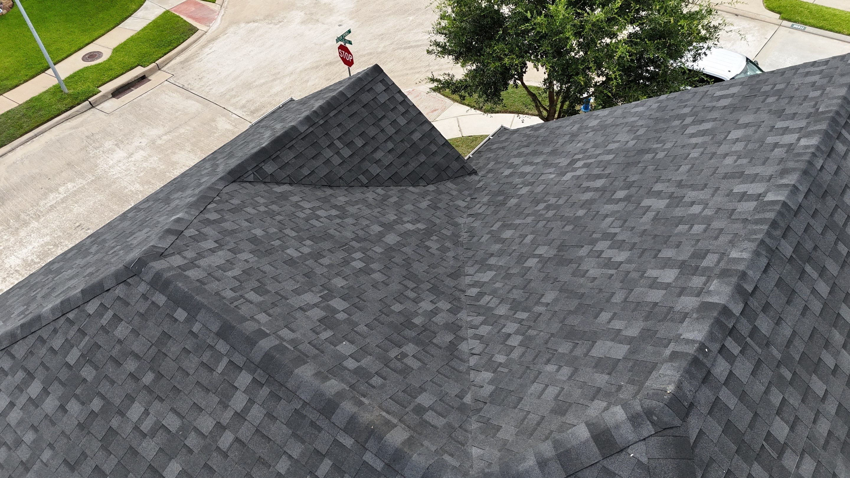 Residential Roofing Installation using IKO Dynasty after Storms in Cypress by Core Four Roofing