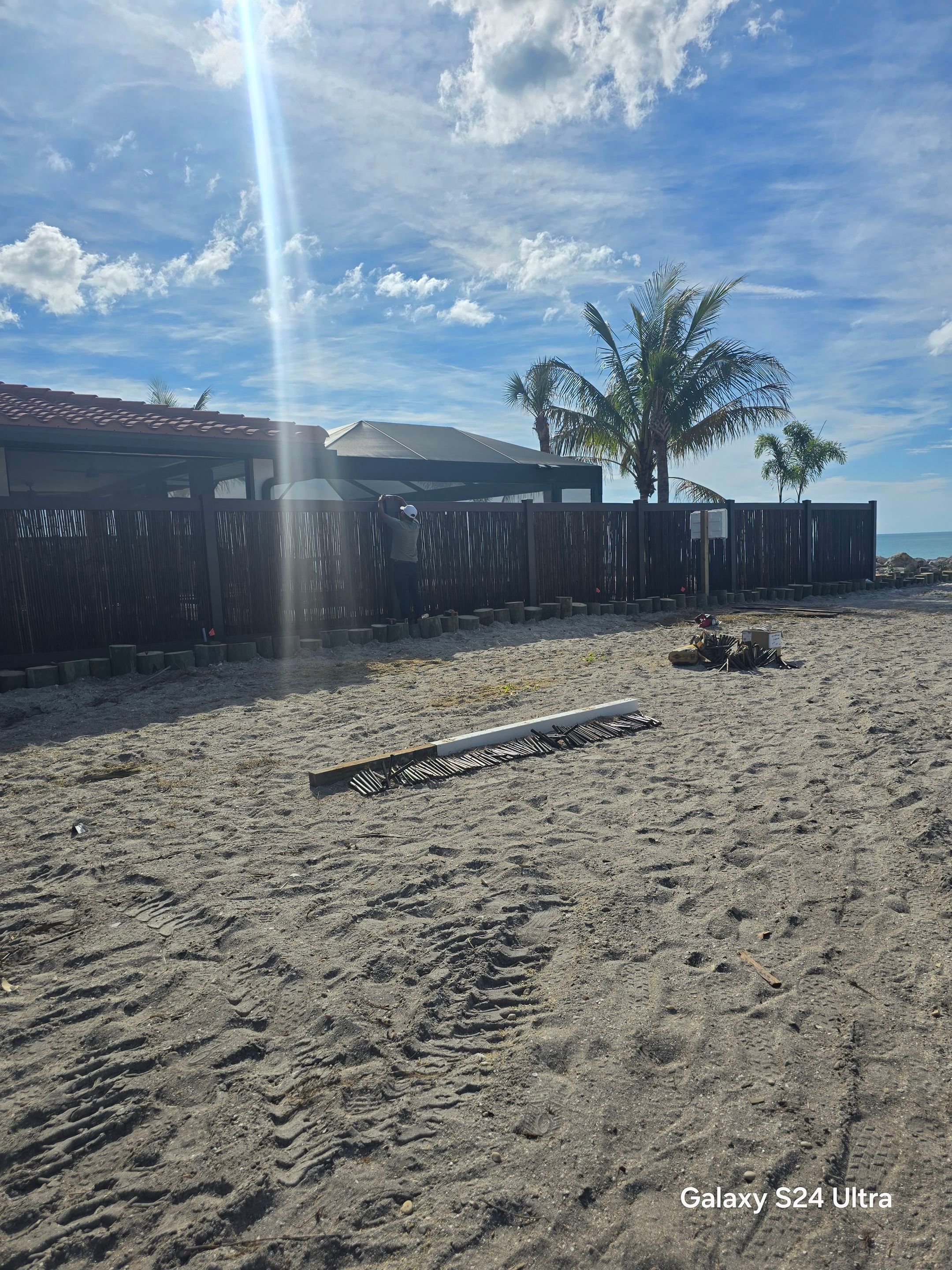 Custom Bamboo Vinyl Fence in Manasota Key by True Fence LLC