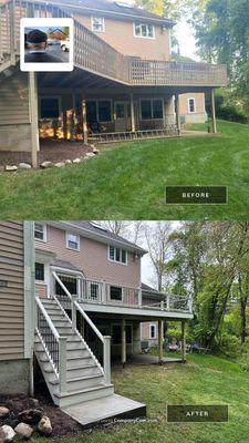 Deck replacement Trex Lineage Biscayne, Trex transcend Railing White. 