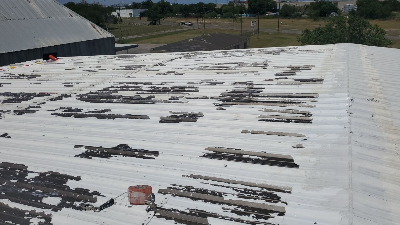 Commercial Roofing Installation using GAF 10 Year Acrylic System by Lighthouse Roofing