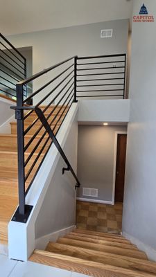Modern Horizontal Iron Railings – Nottingham St – Arlington, VA