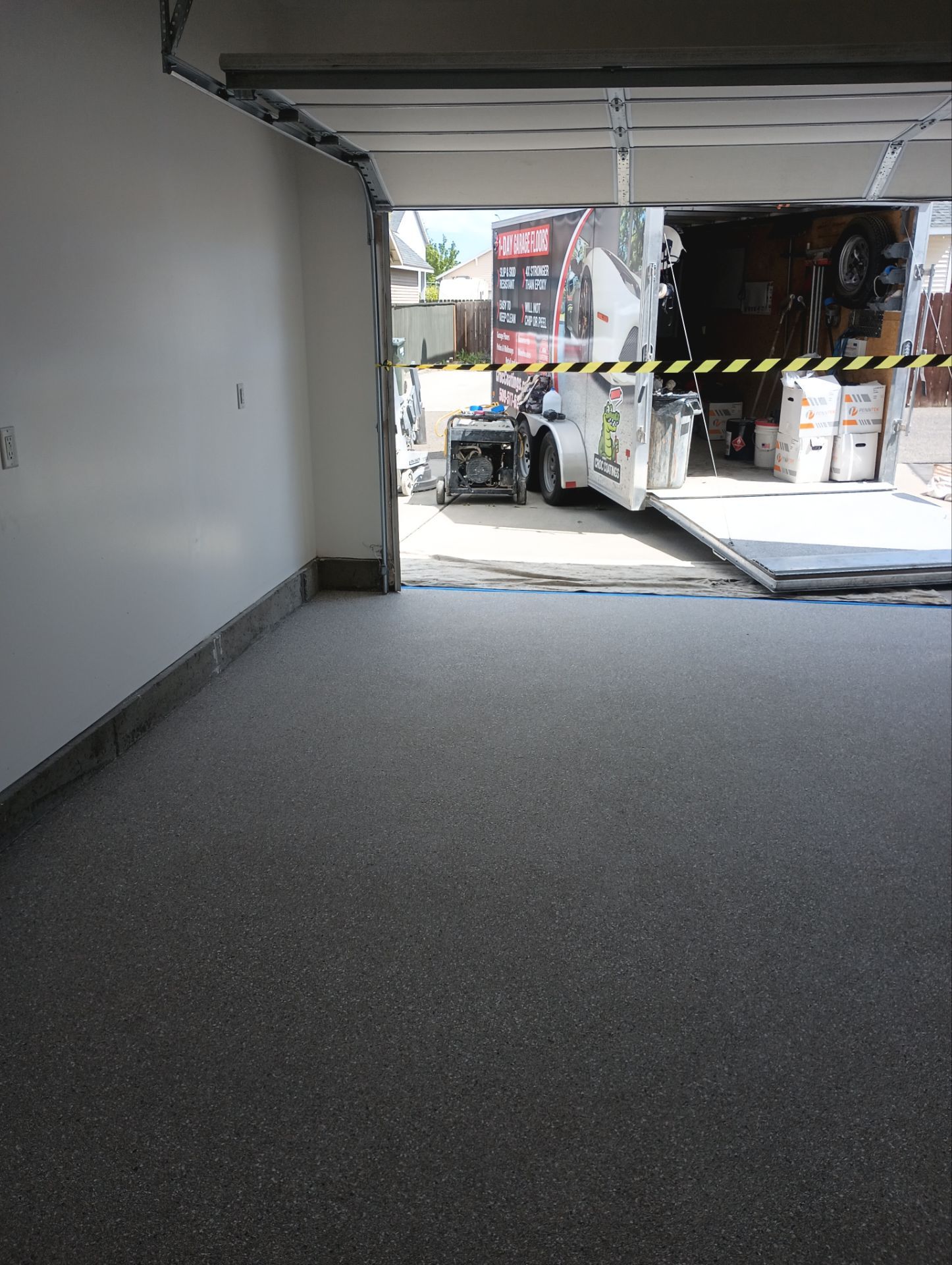 Garage Transformation using Claystone Hybrid by Croc Coatings, LLC