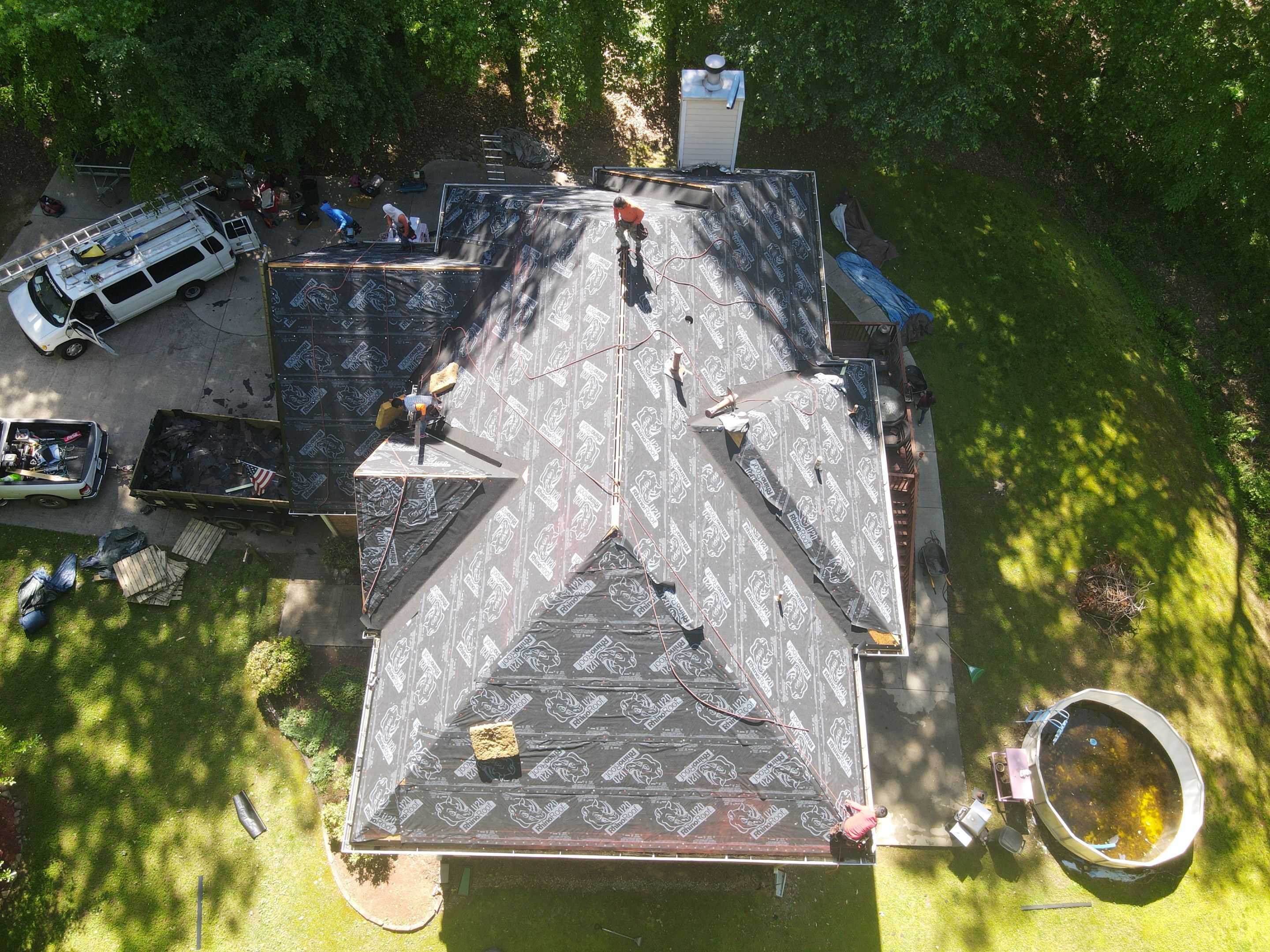Residential Roofing Installation using Owens Corning Chateau Green  by Inspector Roofing and Restoration