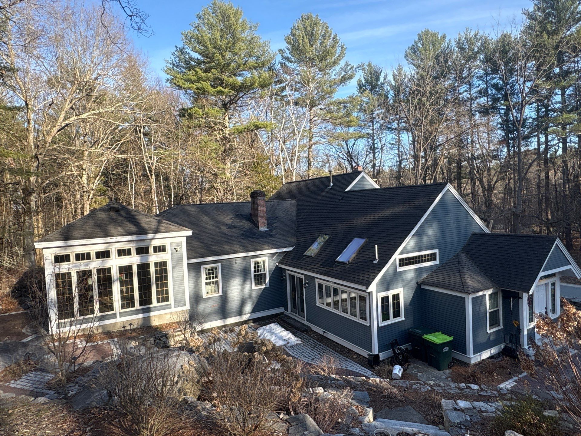 Roof Replacement + Metal Valleys + Snow Belt + Skylights — Carlisle, MA by Mighty Dog Roofing of Greater Middlesex County
