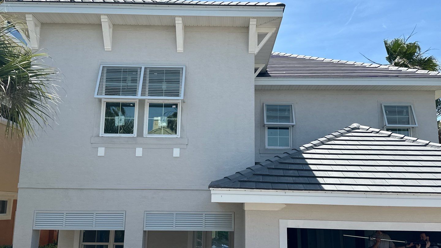 Decorative Bahamas in Papyrus White  by Smart Guard Shutters