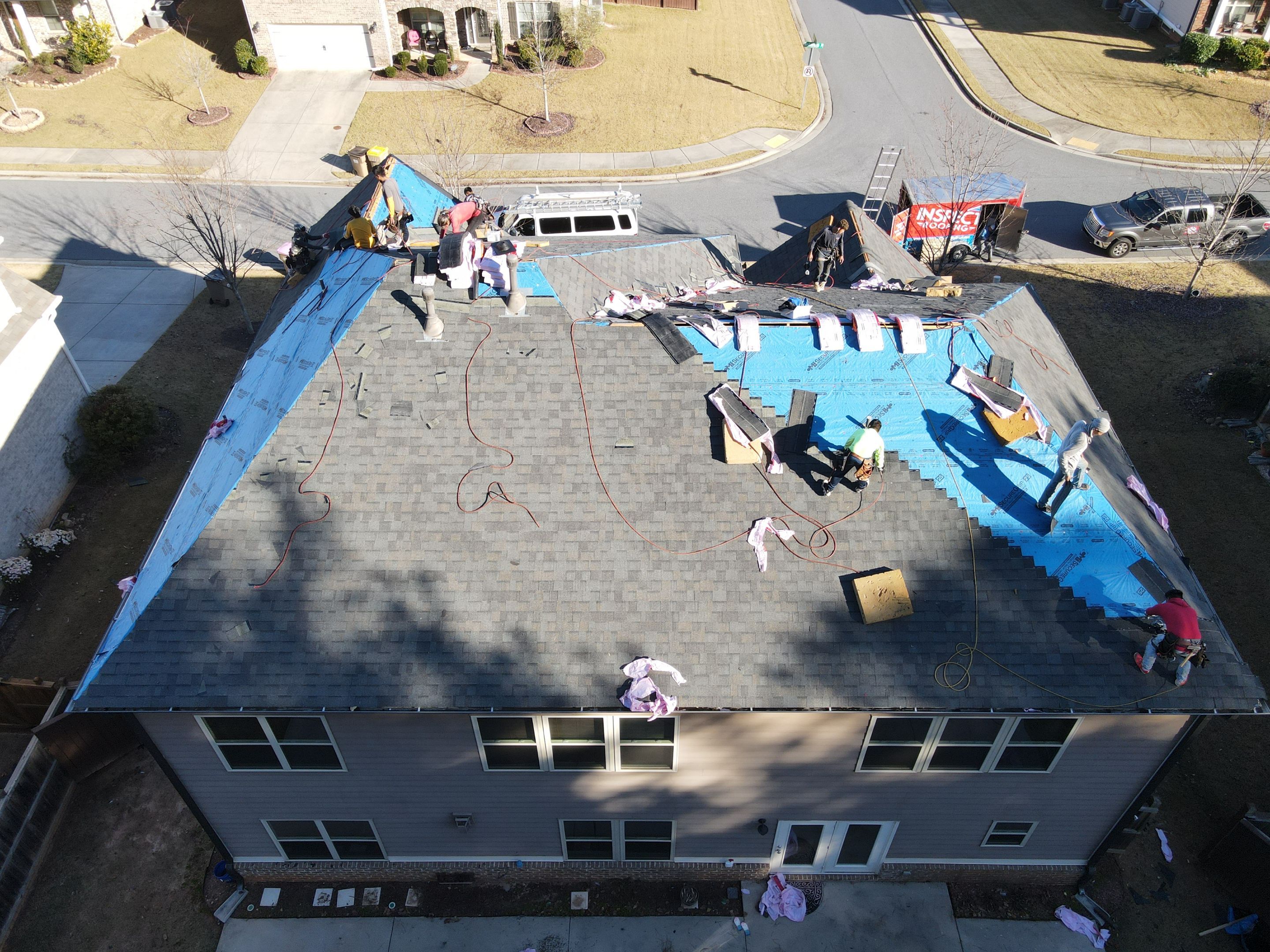 Residential Roofing Installation using Owens Corning by Inspector Roofing and Restoration