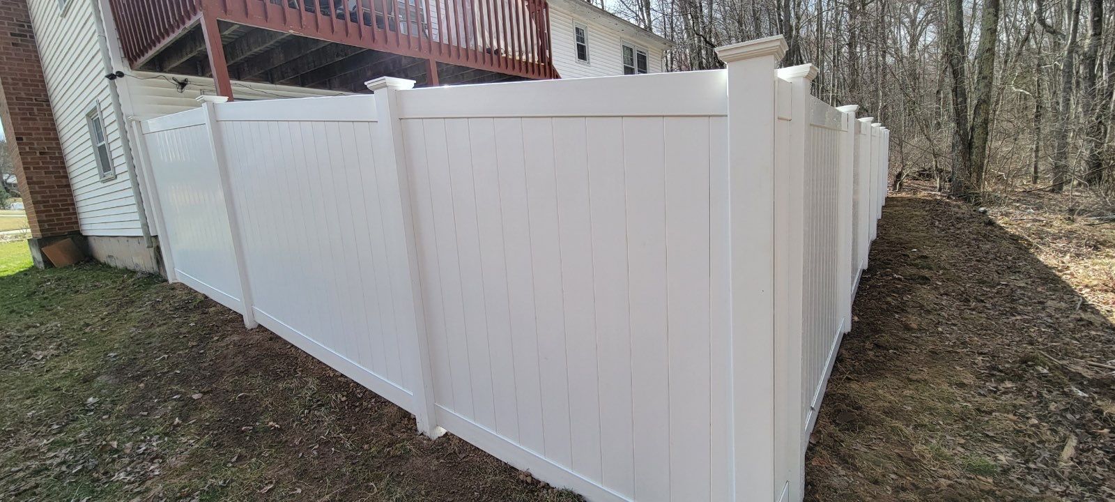 Vinyl Privacy Fence, White  by DiGiorgi Roofing and Siding Inc