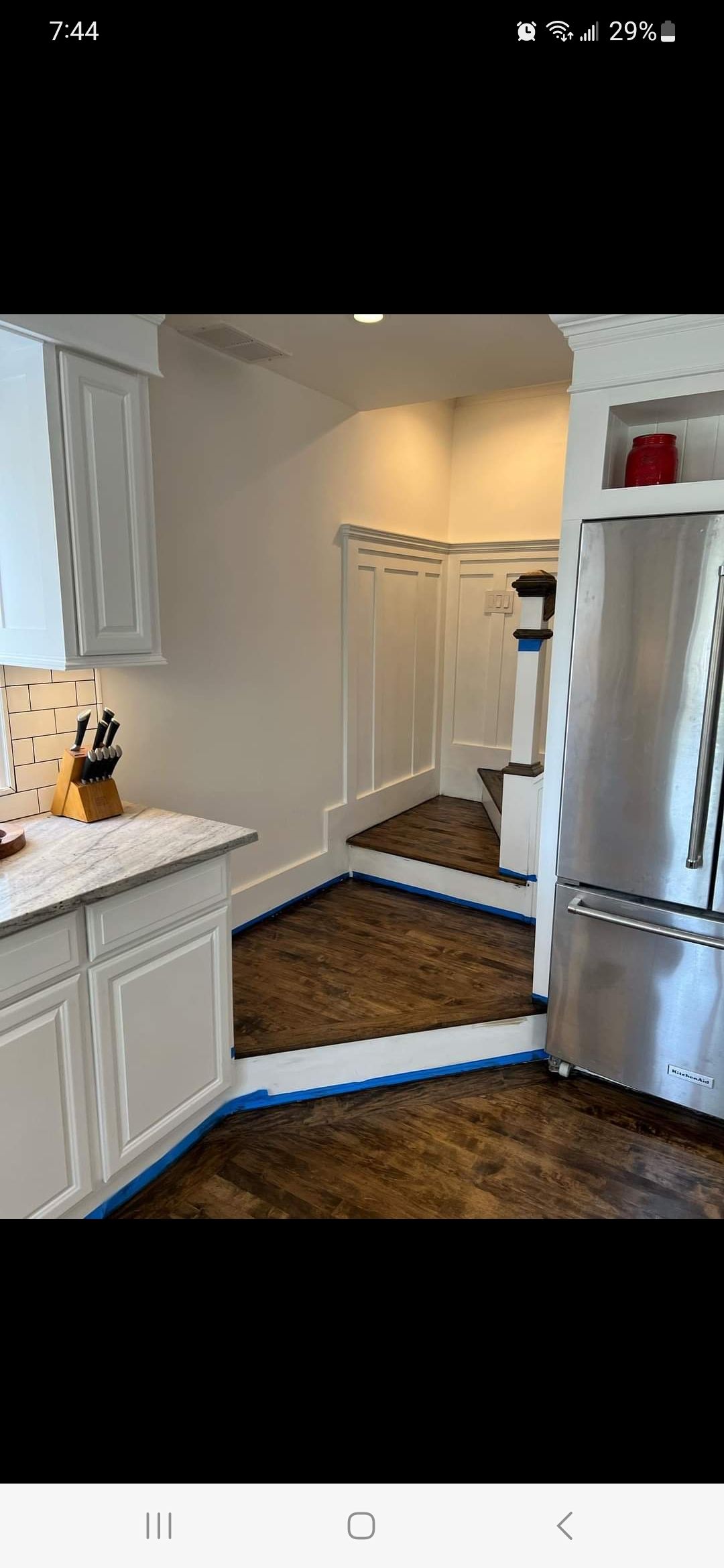 Sand & Refinish Red Oak with Duraseal Jacobean and Bona Mega Satin Finish using Bona Mega Satin by Footprints Floors Morristown
