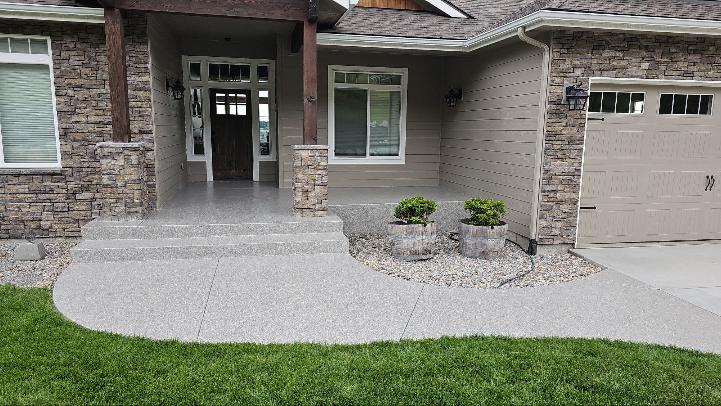 Entryway Transformation using Travertine by Croc Coatings, LLC