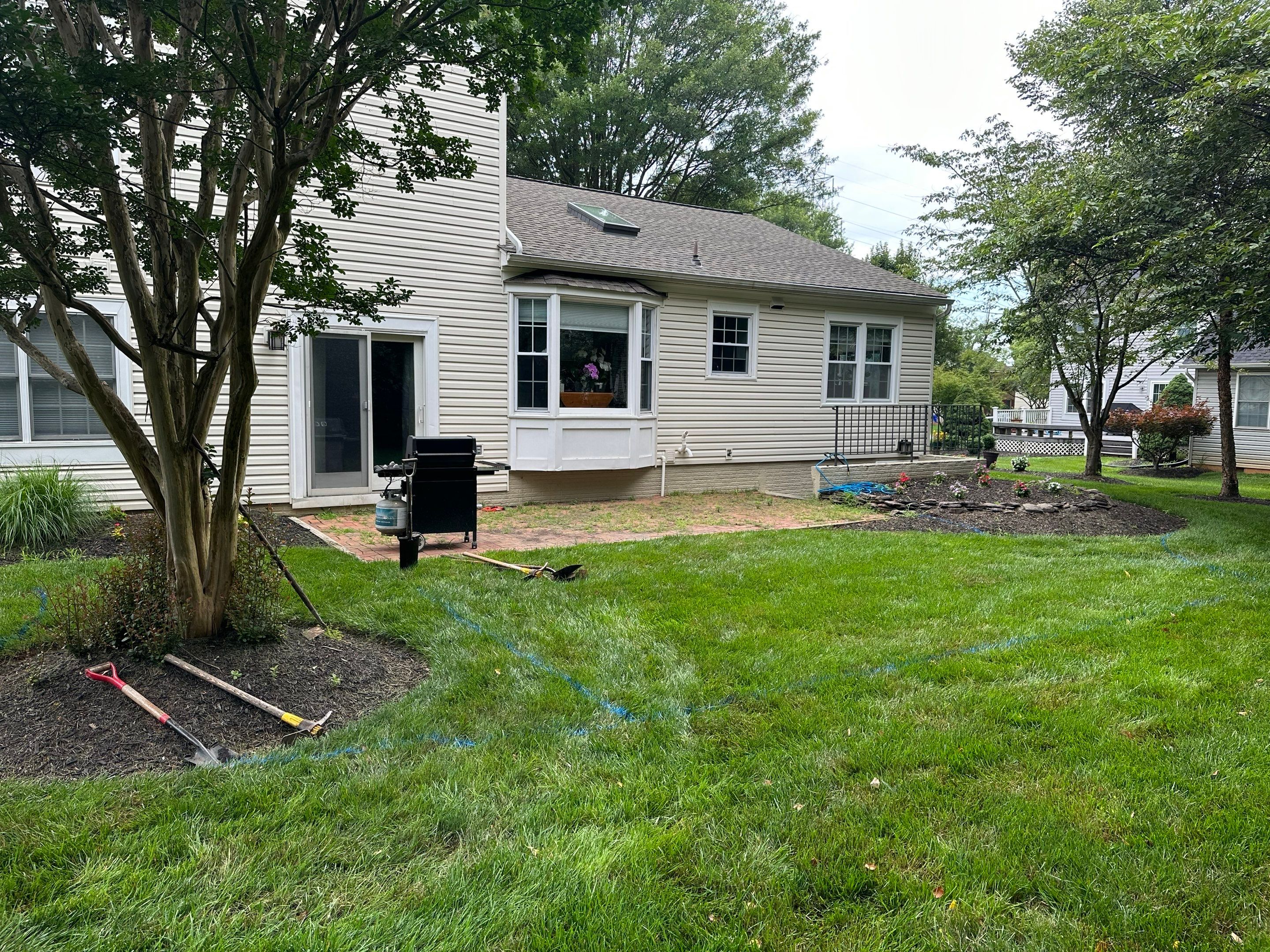 Backyard Transformation using Techo-Bloc Pavers by The Smet Companies, LLC