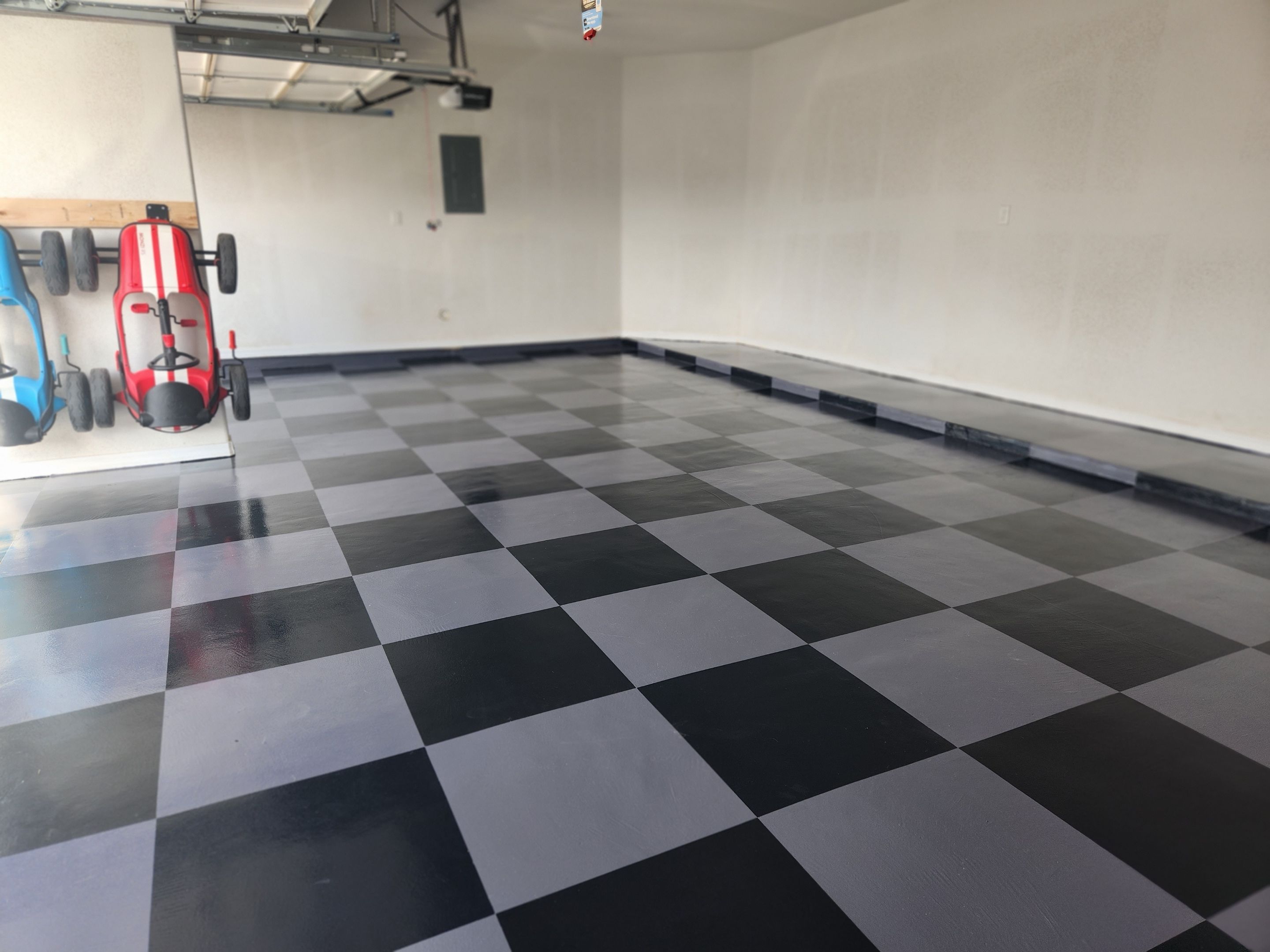Checkered Garage Floor Coating by Regal Renovate
