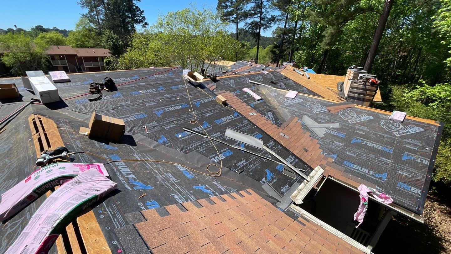 Commercial Roofing Installation using Owens Corning Autumn Brown by Inspector Roofing and Restoration