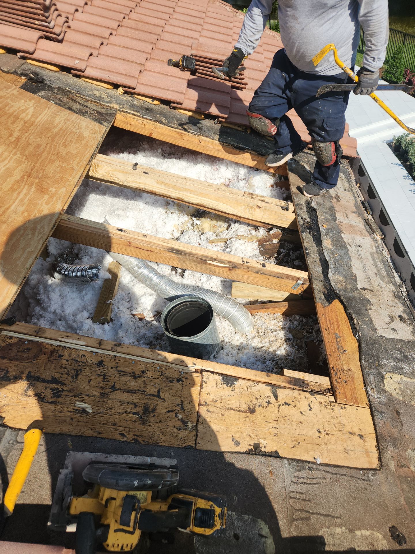 Tile Roof Repair and Structural Decking Replacement in Parkland by Aastro Roofing
