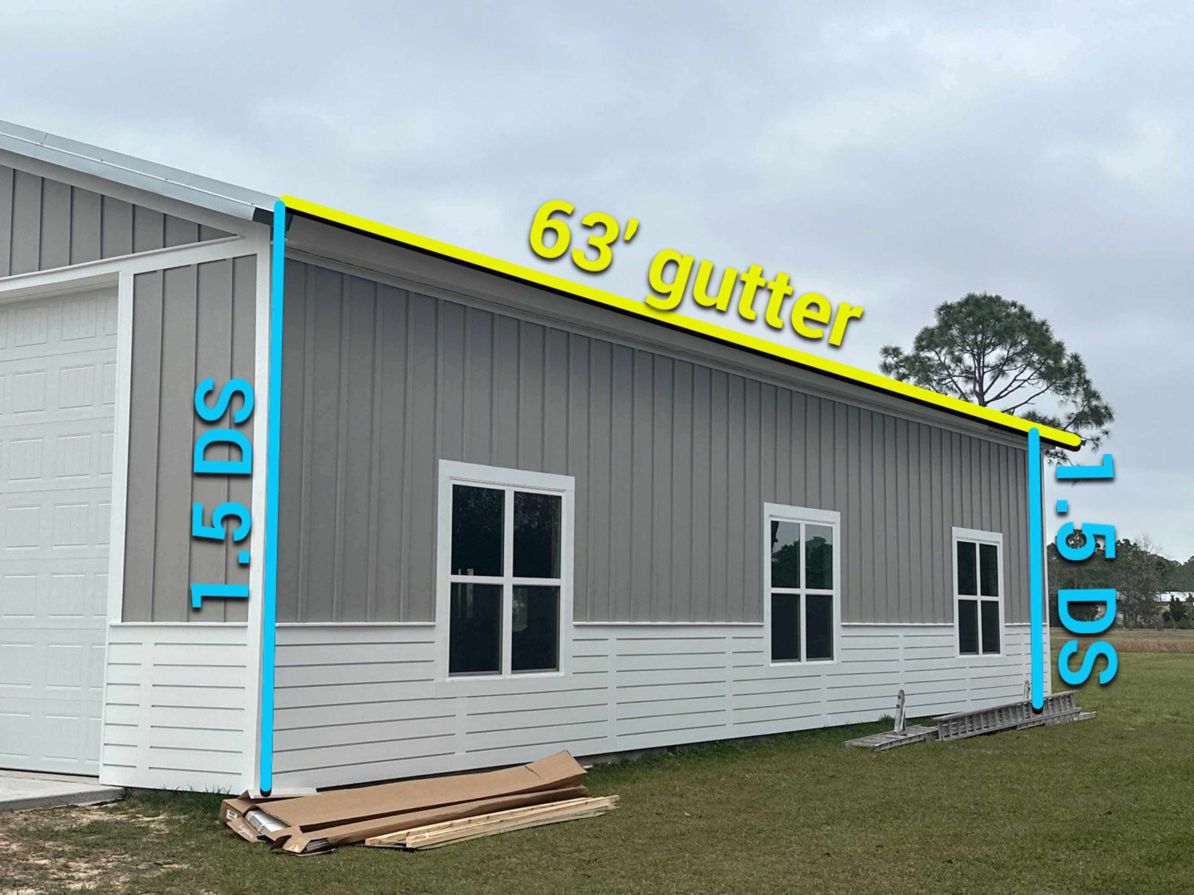 Soffit and Fascia on a metal building by Gutter Professors