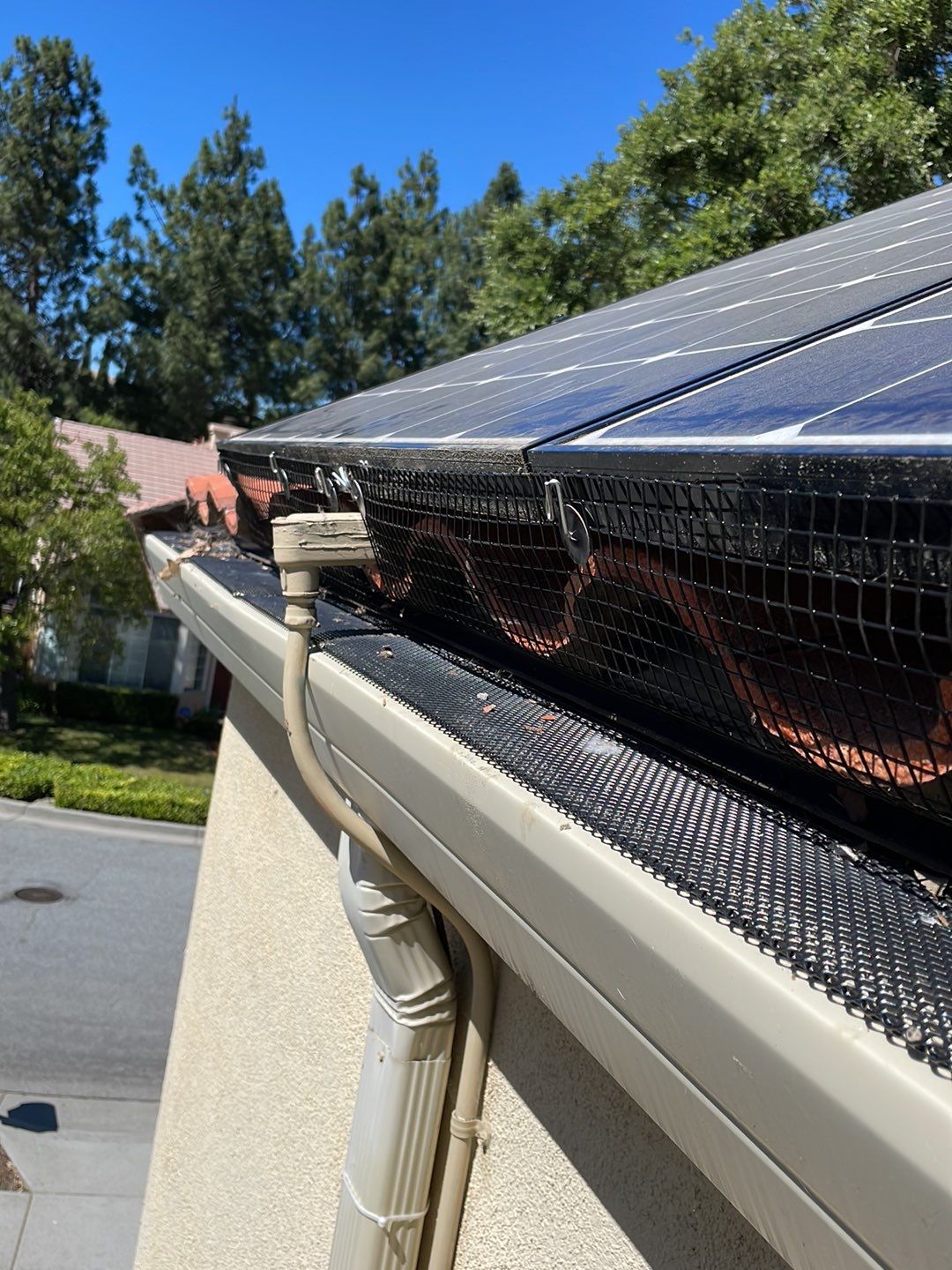 Solar Panel Bird Proofing using Critter Guard Mesh by All One Solar Shine