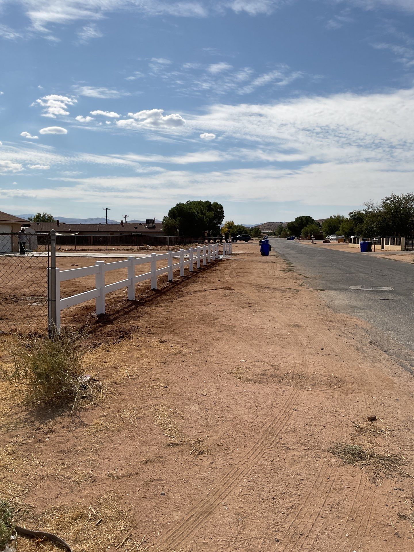 Fence Installation using Ranch Style Vinyl by Fence Guys Inc. 