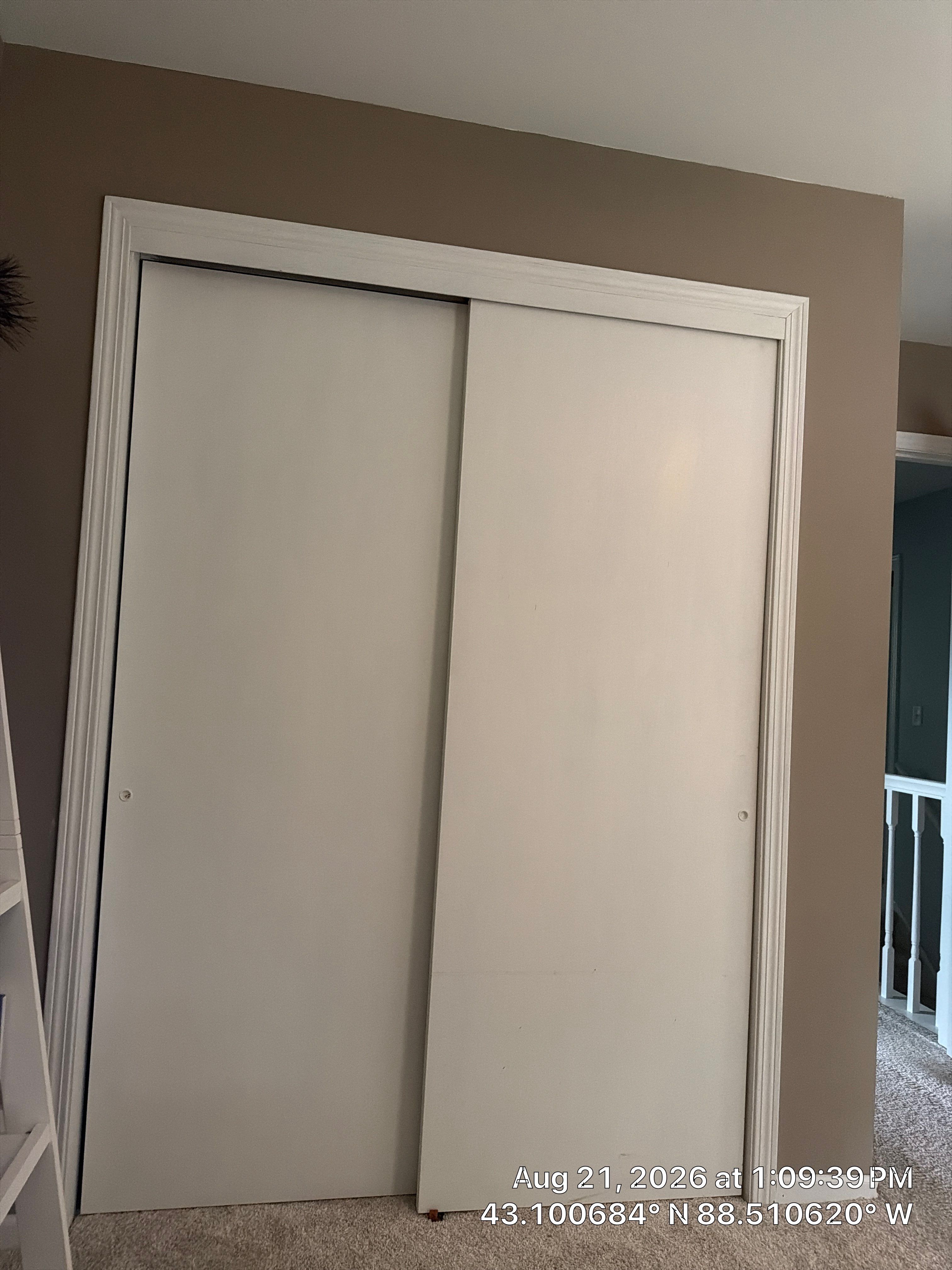 New White Sliding Closet Door Installation in Oconomowoc by CompanyCam Sales Demo