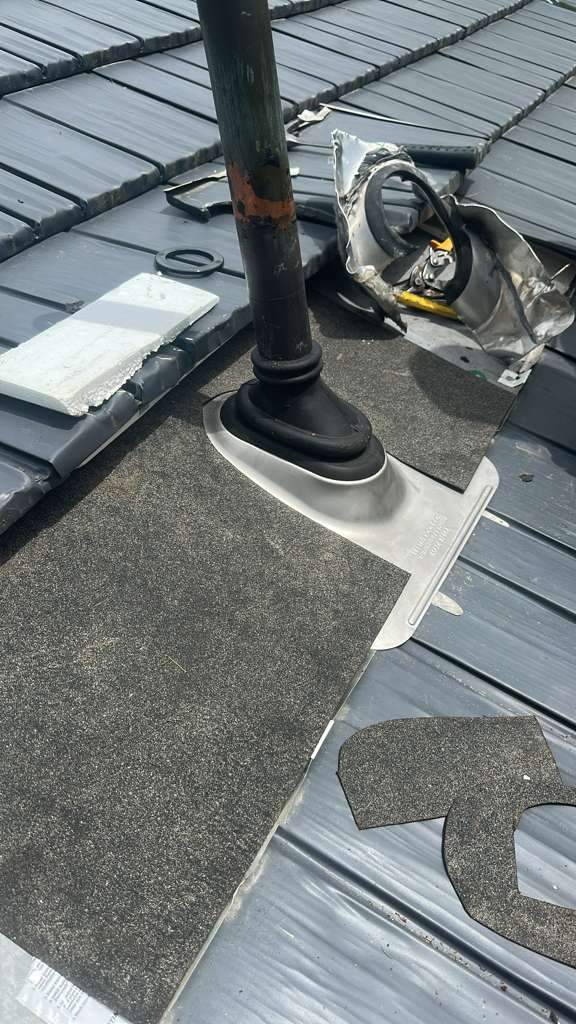 Vent Pipe Flashing Replacement + Antenna Bracket Relocation by Mighty Dog Roofing of Greater Middlesex County