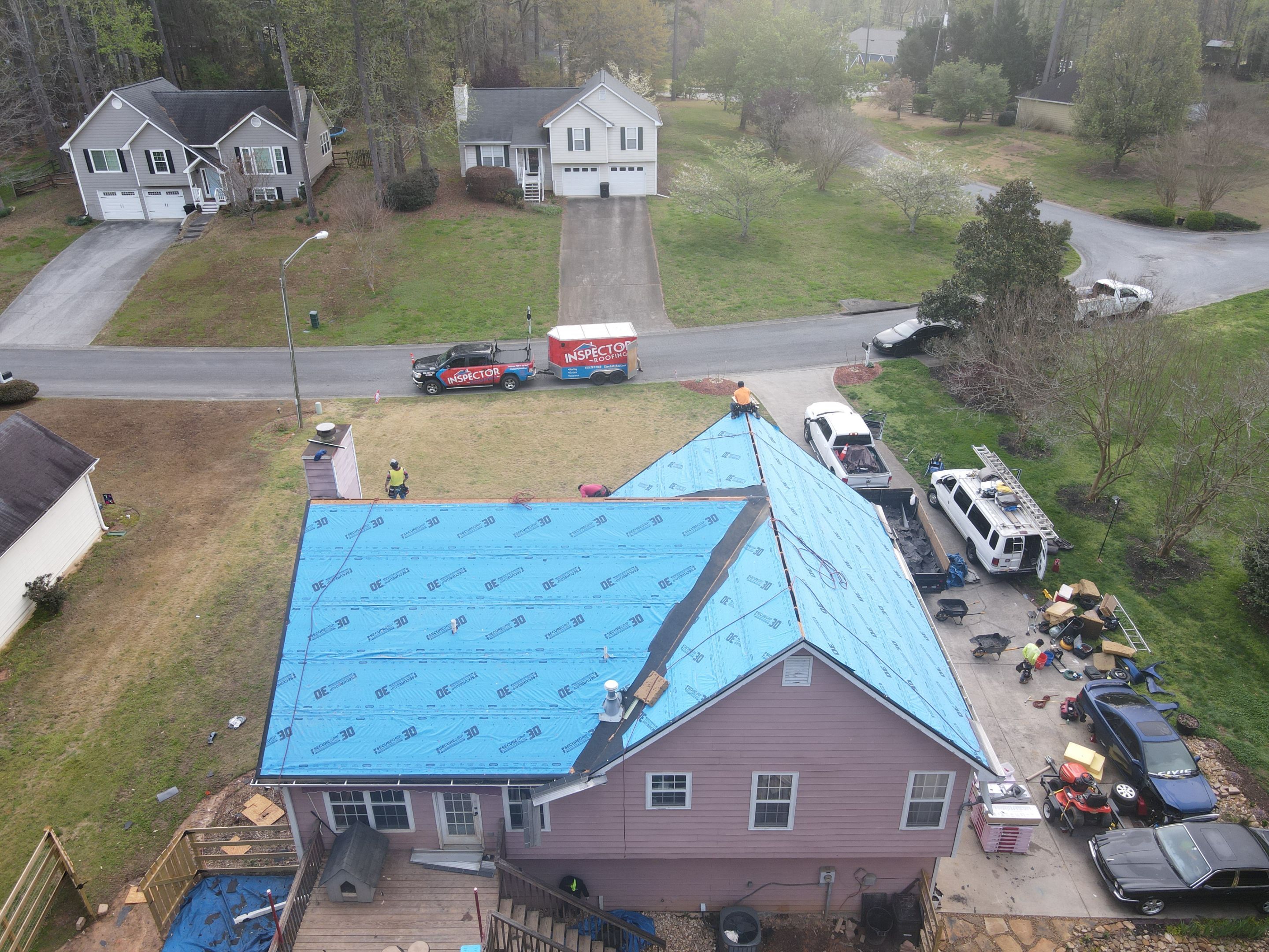 Residential Roofing Installation using Owens Corning by Inspector Roofing and Restoration