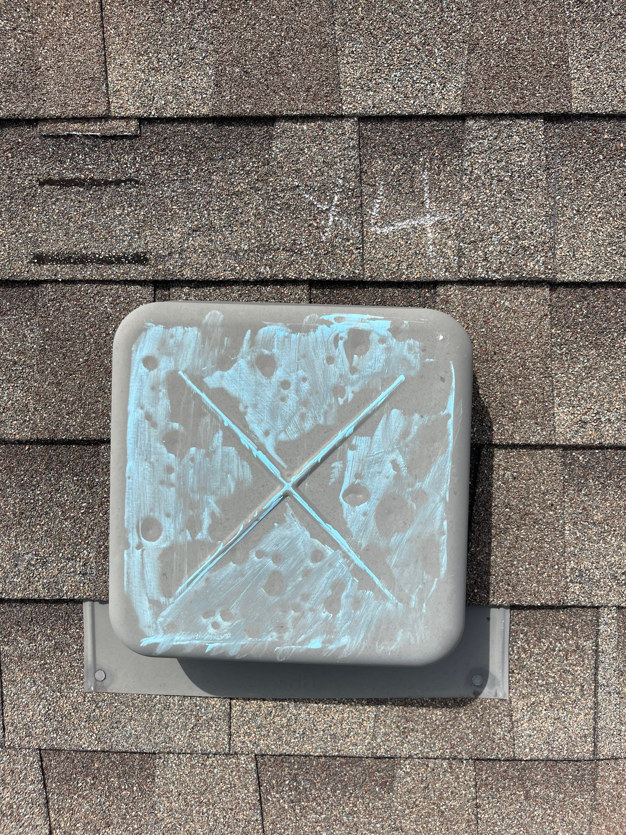 Hail Damage on a Roofing System by Icon Roofing And Construction 