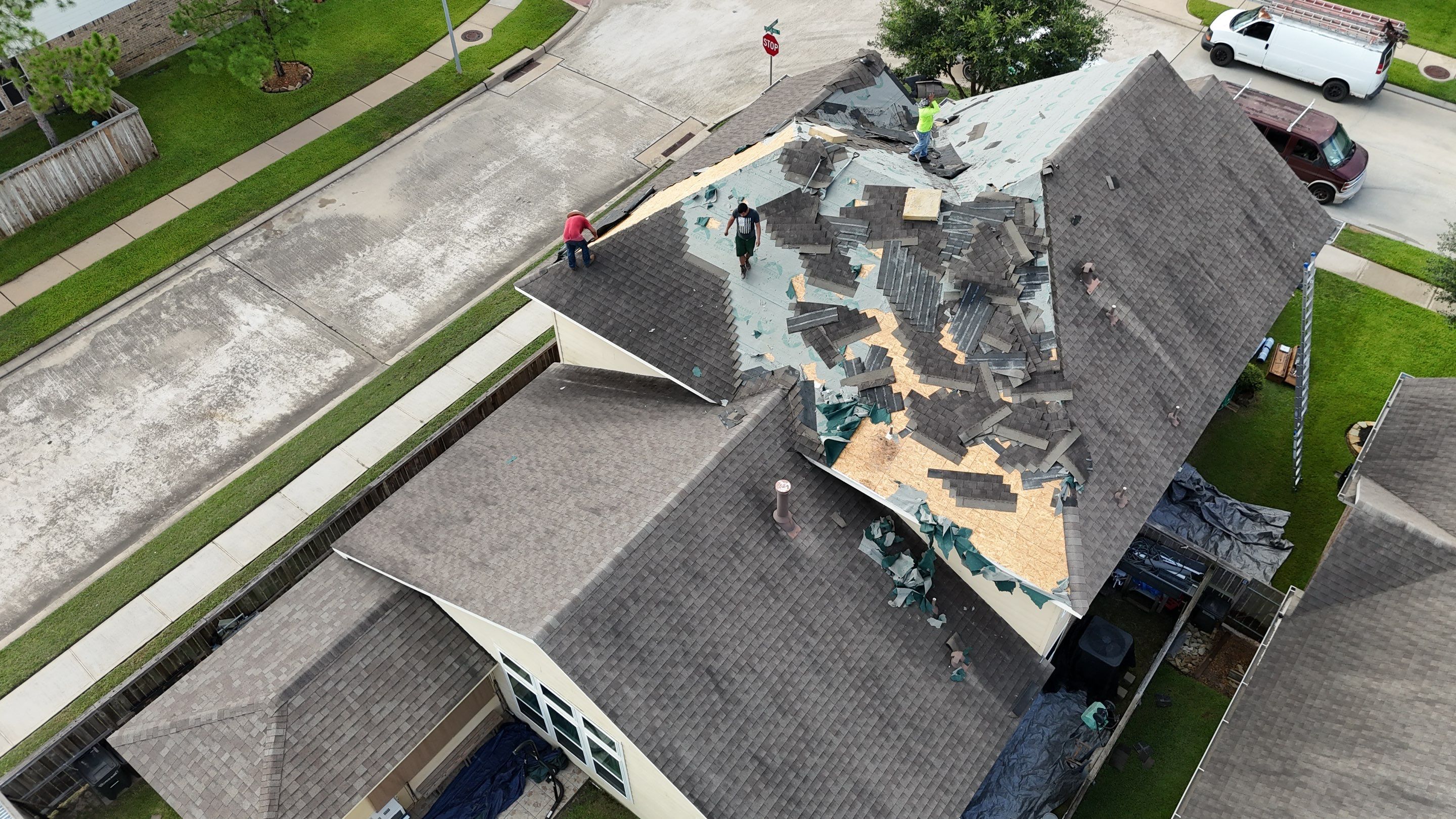 Residential Roofing Installation using IKO Dynasty after Storms in Cypress by Core Four Roofing