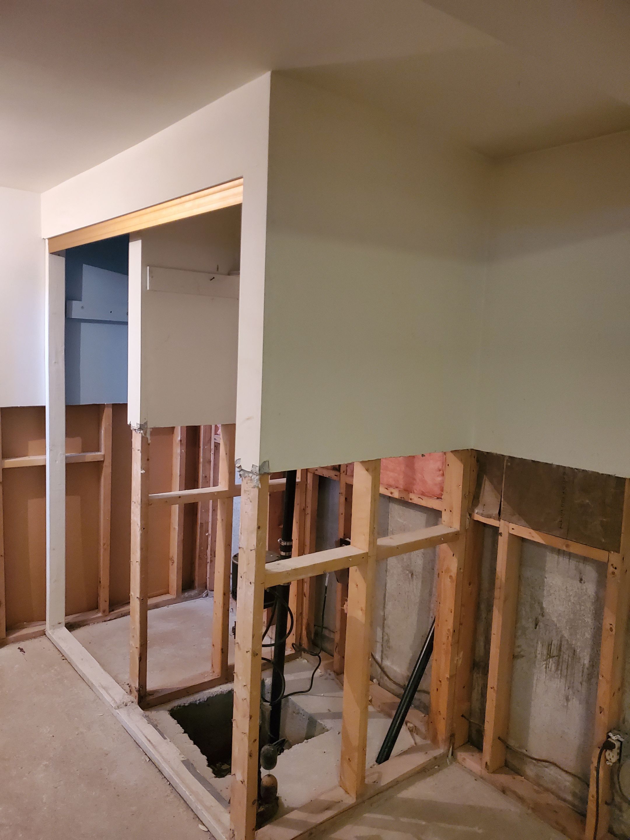 Basement rebuilt after flood by Eco-Nature Construction Inc.