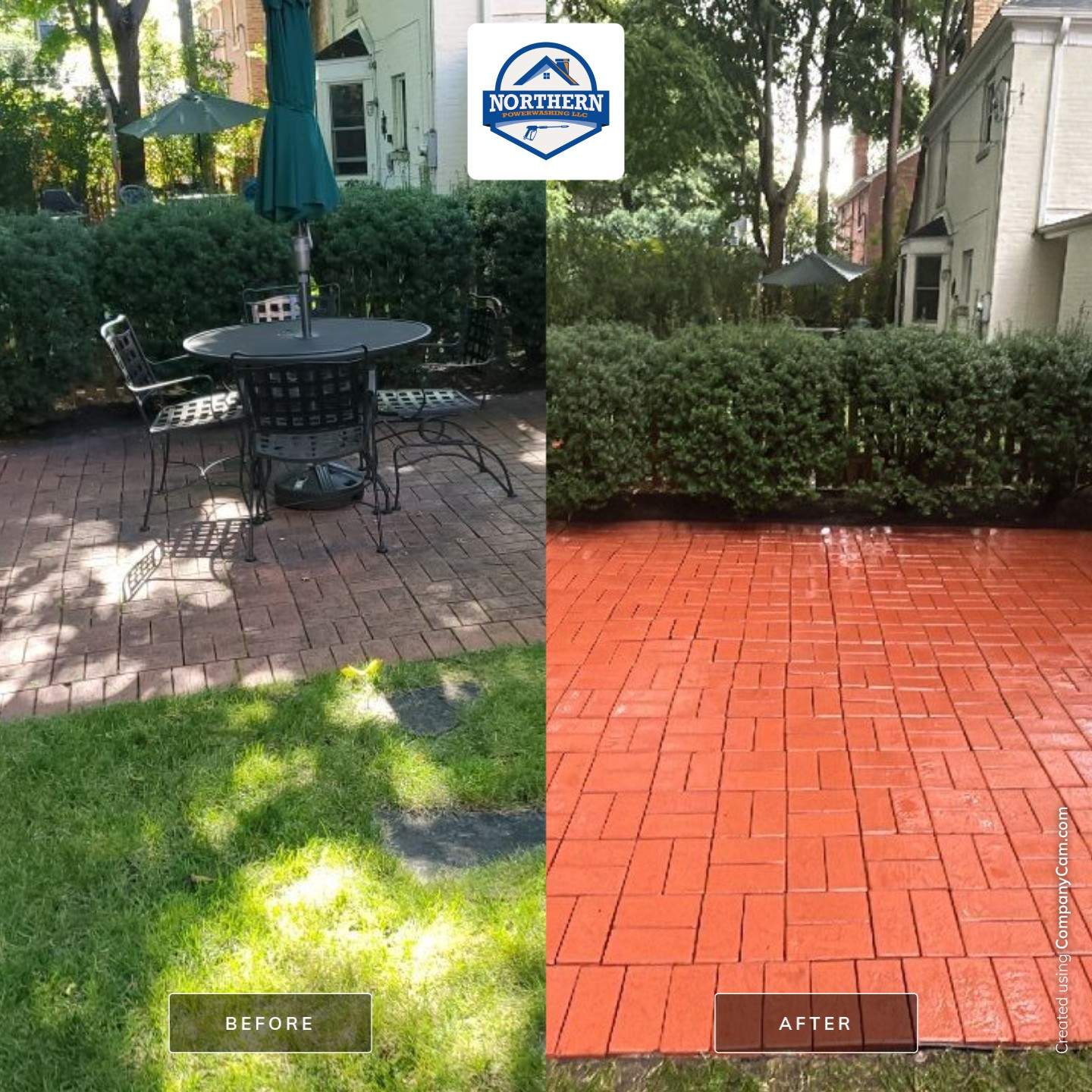 Brick Paver cleaning, sanding, seal by Northern Power Washing LLC.