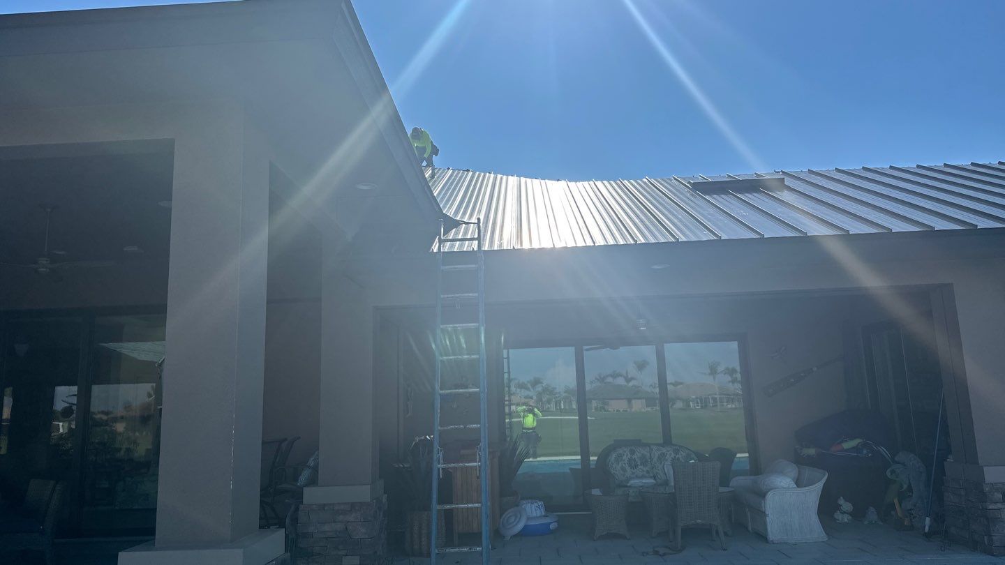 Residential Roofing Installation using Standing Seam Metal Roof in Cape Coral, FL by International Roofing