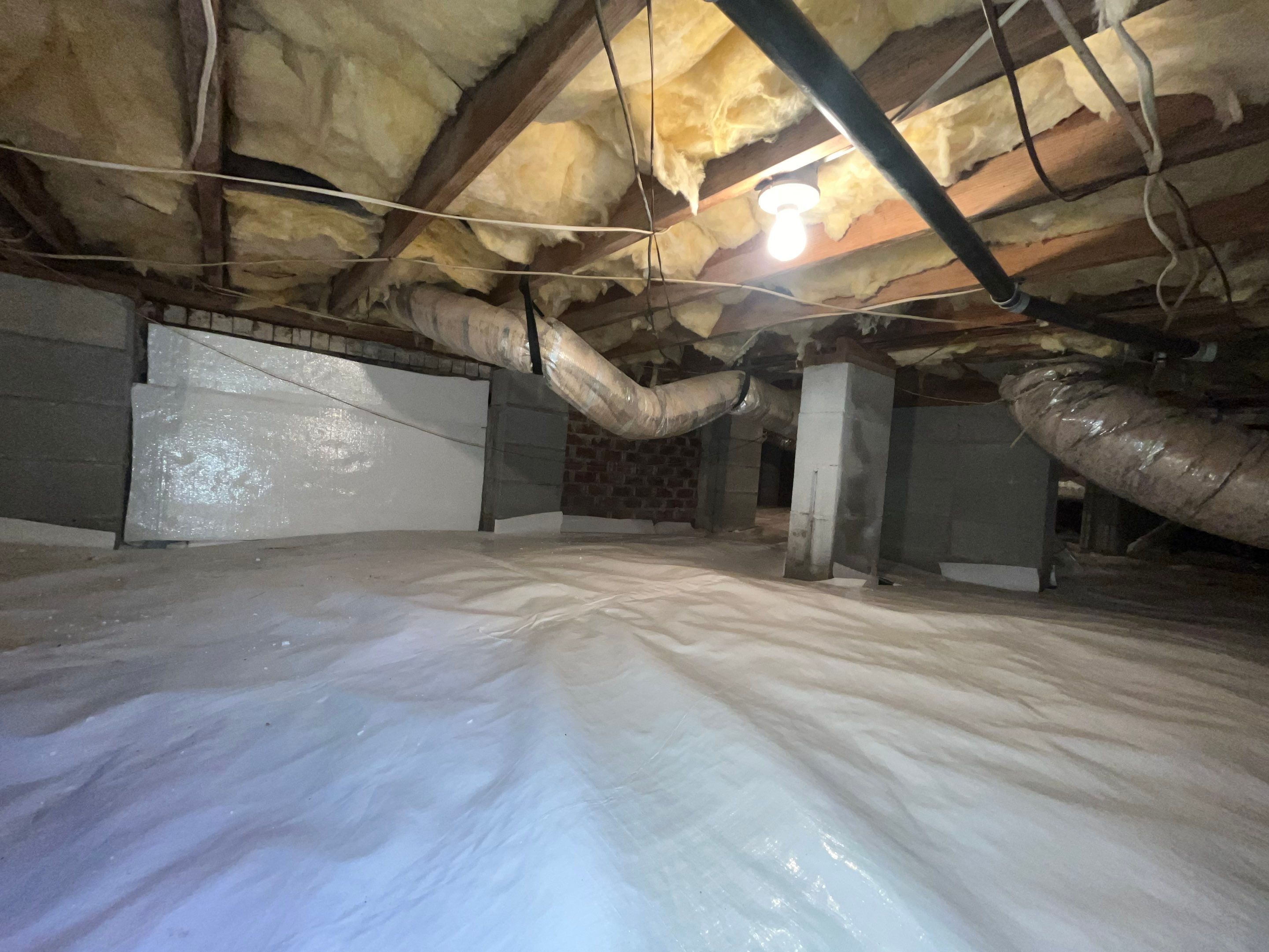 Dehumidifier and Moisture Barrier install with Structural repairs. by Impact Crawlspace